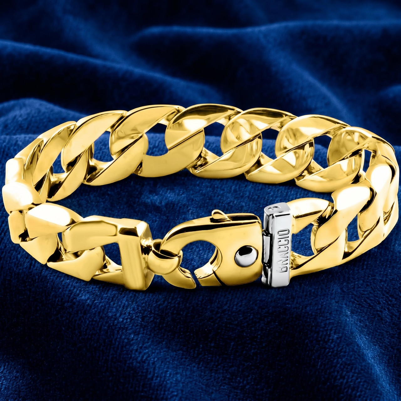 Men's Cuban Link 14k Gold (133gram) or Platinum (215gram) 16.5mm Bracelet 9.5"