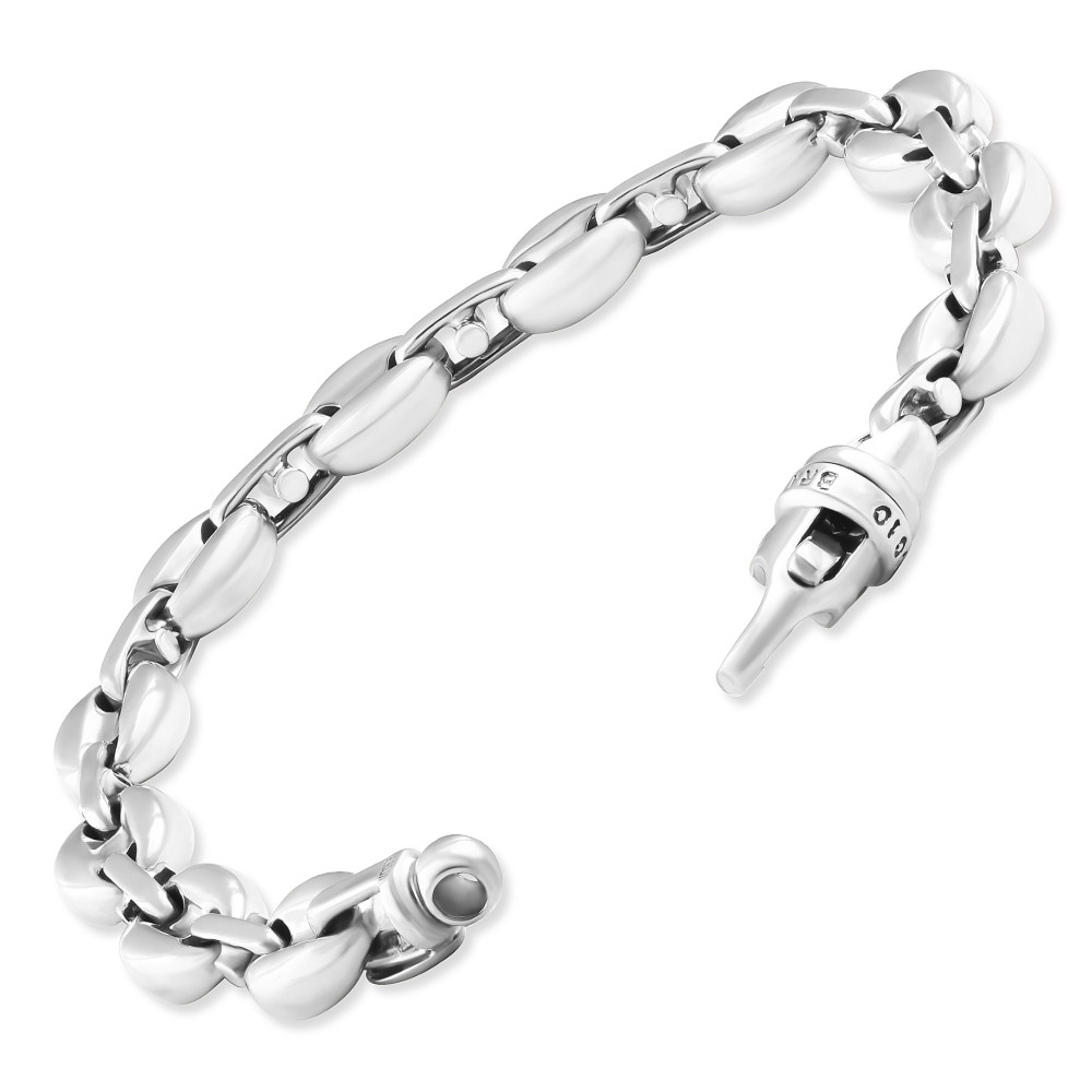 Men's Link 14k Gold (56gram) or Platinum (90gram) 5-10mm Bracelet 8.5"