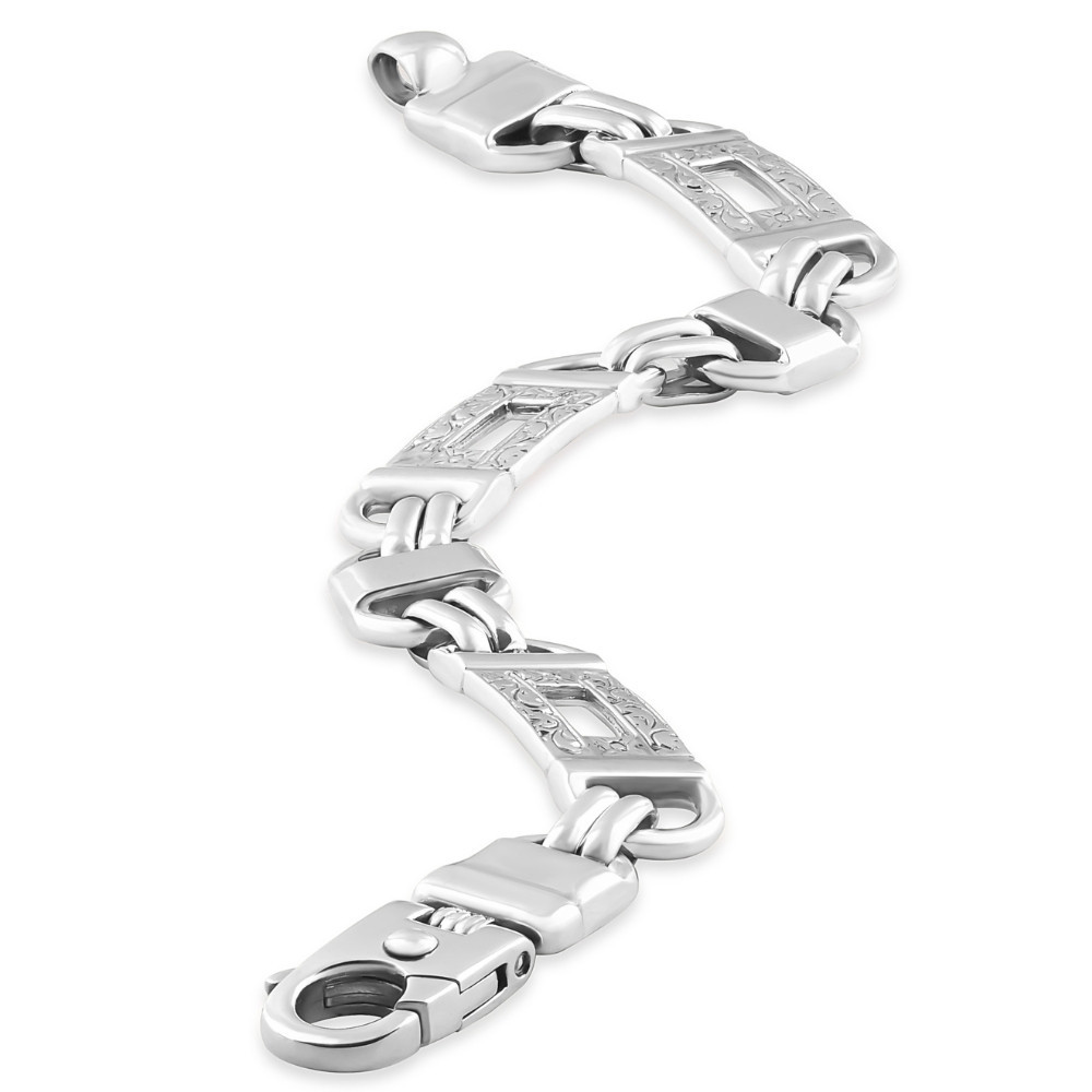 Men's Link 14k Gold (70gram) or Platinum (113gram) 5.5-12.5mm Bracelet 8.5"