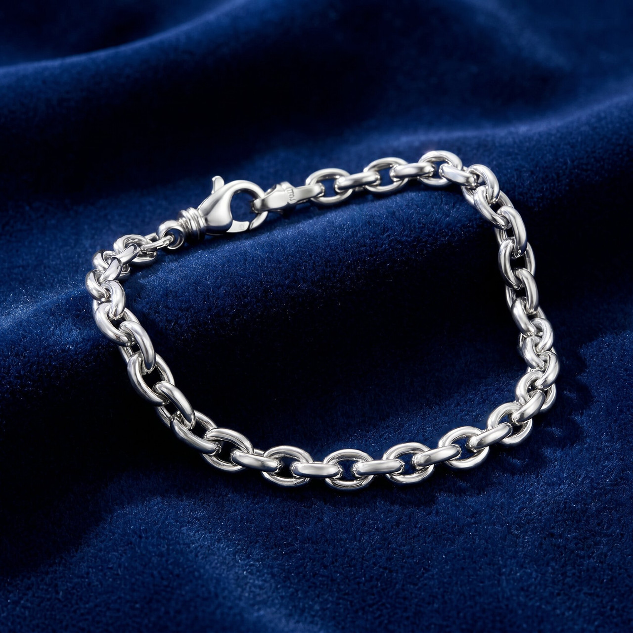 Men's Round Link 14k Gold (18gram) or Platinum (28gram) 5mm Bracelet 8.5"