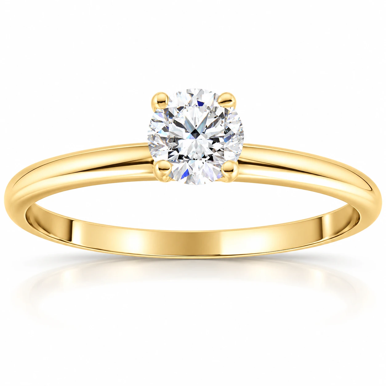 14k Yellow Gold 5/8 ct Round Solitaire Diamond Engagement Ring (G-H, I1)