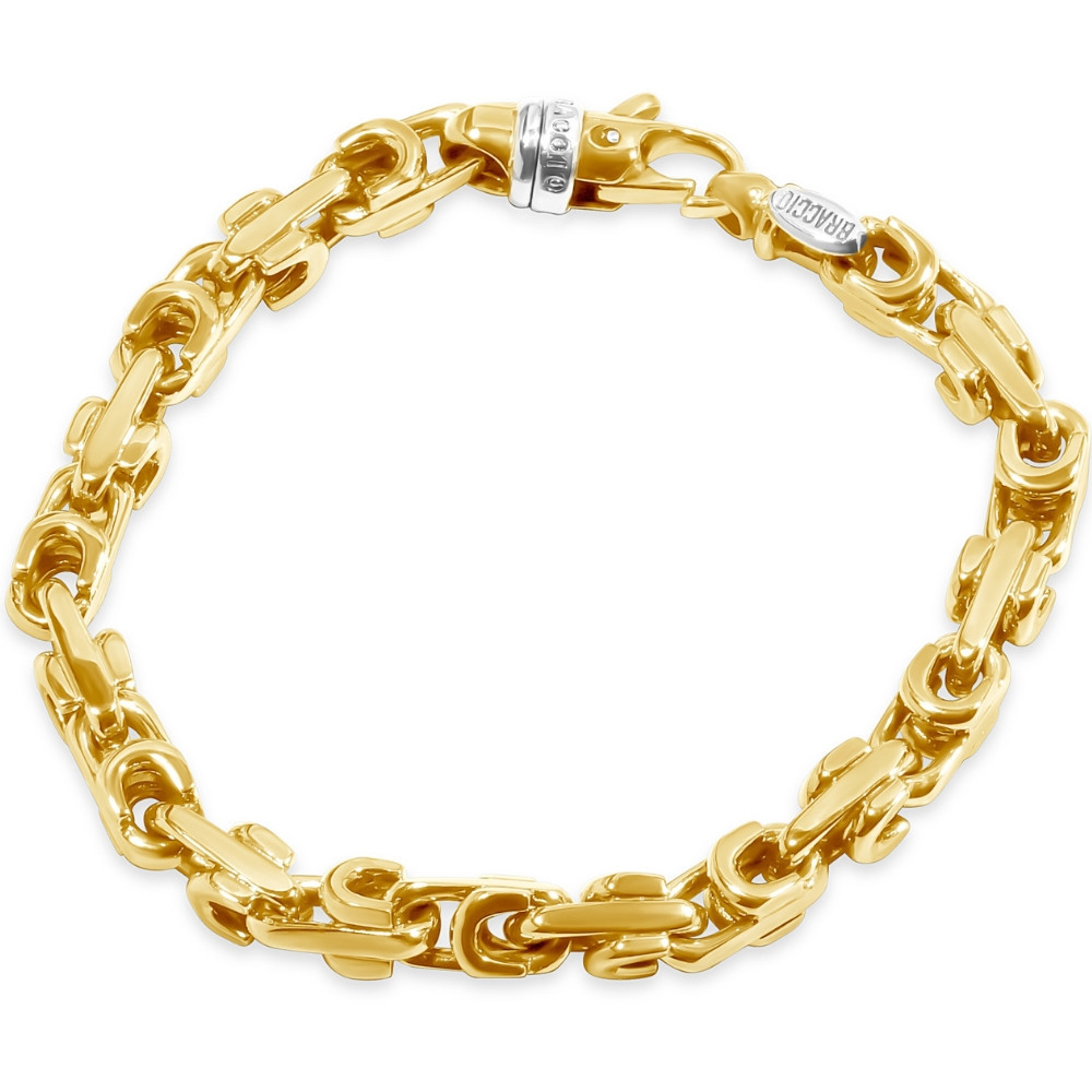 14Kゴールド Men's Link 14k Gold (55gram) or Platinum (89gram) 7.5mm Bracelet 8.5