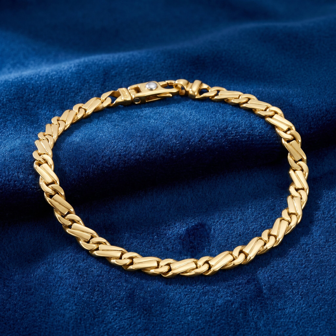 Men's Link 14k Gold (17gram) or Platinum (28gram) 5.5mm Bracelet 8.5"