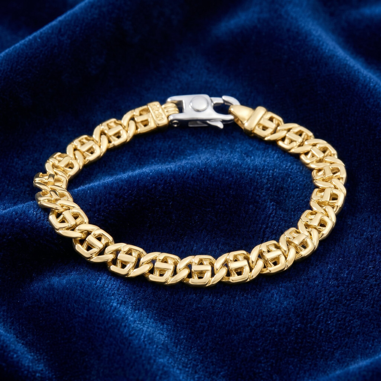Men's Designer Mariner Link 14k Gold (23gram) or Platinum (37gram) 7mm Bracelet 8.5"