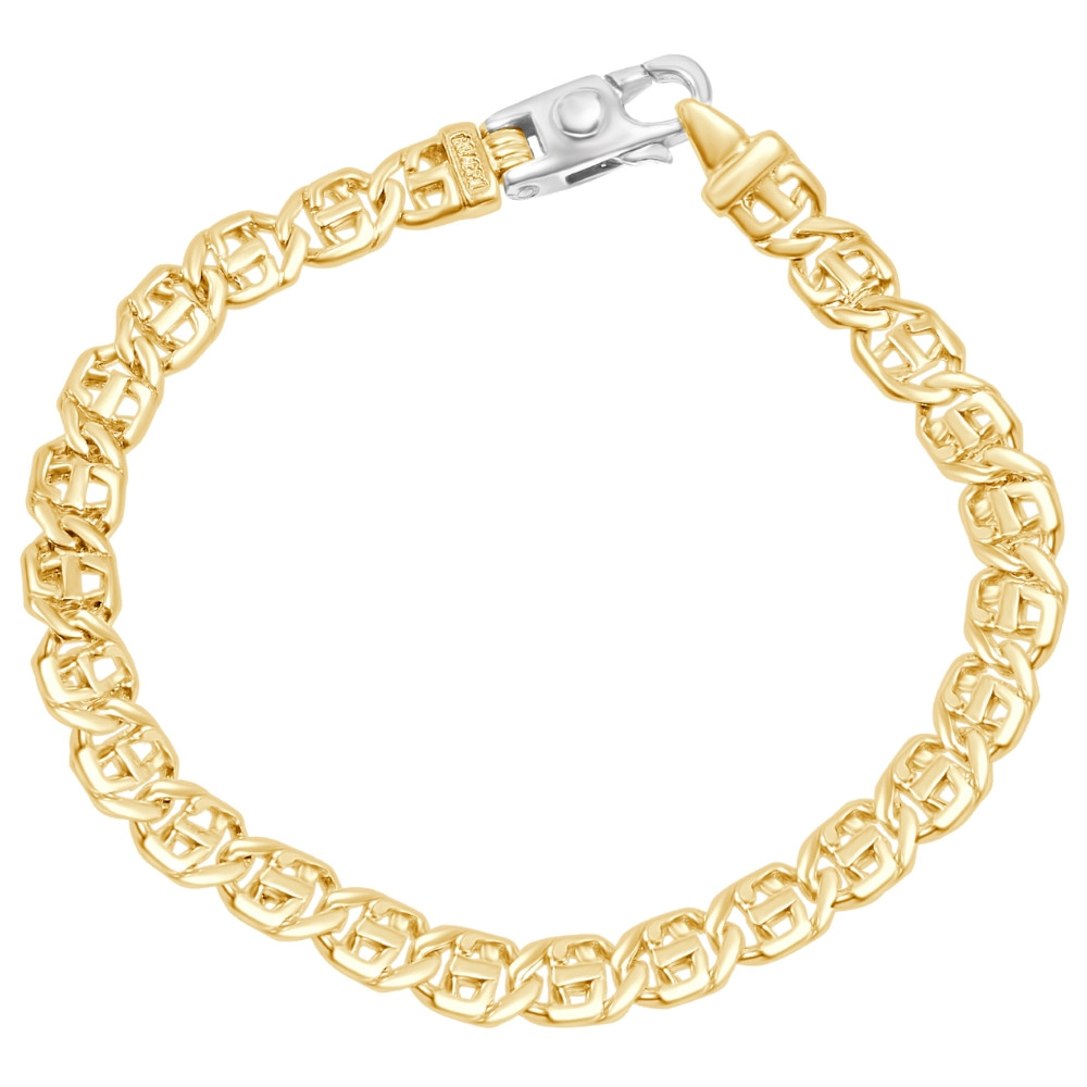 Men's Designer Mariner Link 14k Gold (23gram) or Platinum (37gram) 7mm Bracelet 8.5"