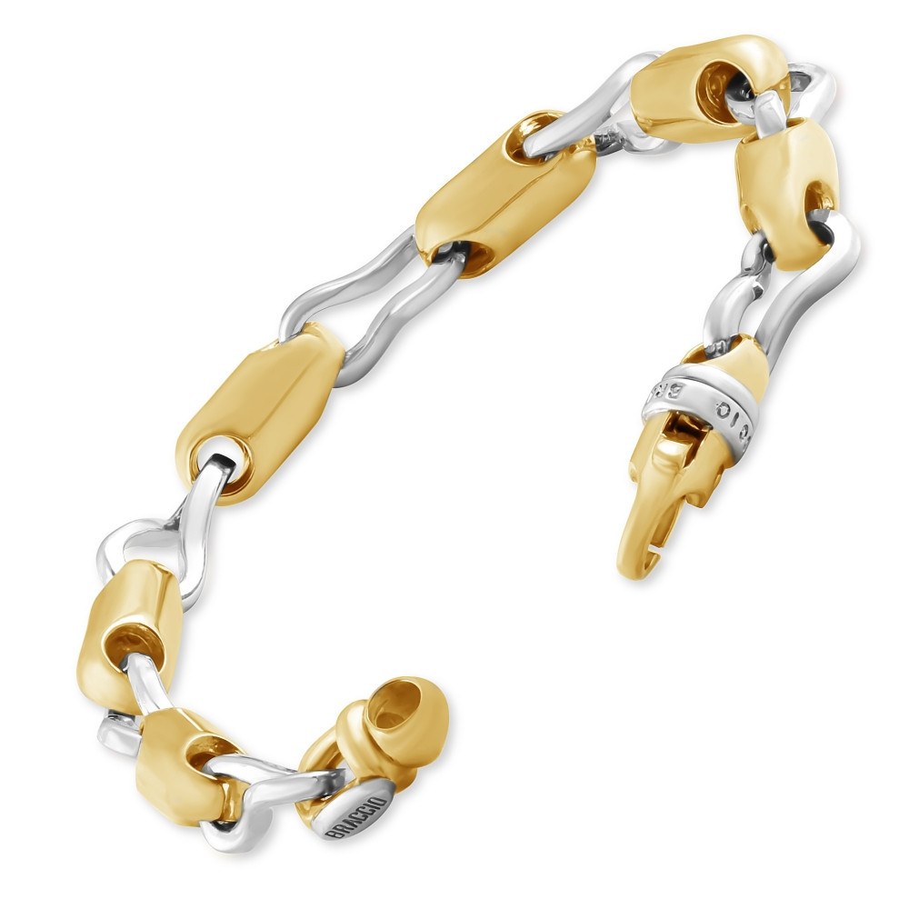 Men's Designer Seed Link 14k Gold (66gram) or Platinum (106gram) 8-9mm Bracelet 8.75"