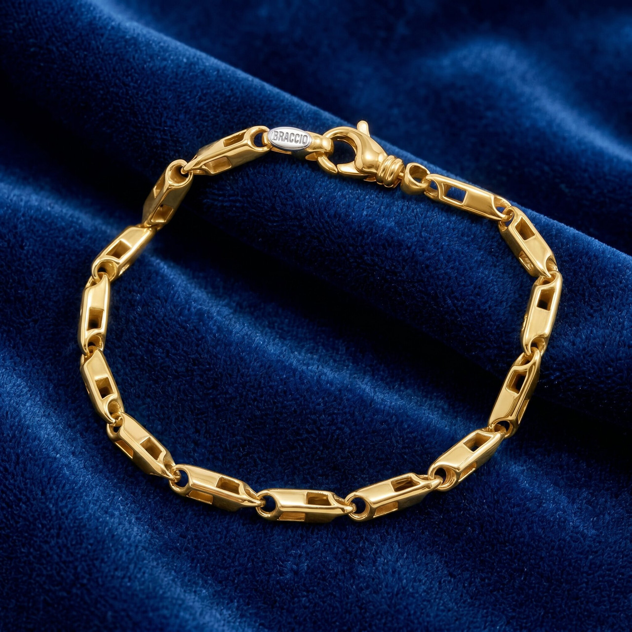 Men's Link 14k Gold (19gram) or Platinum (32gram) 4mm Bracelet 8"