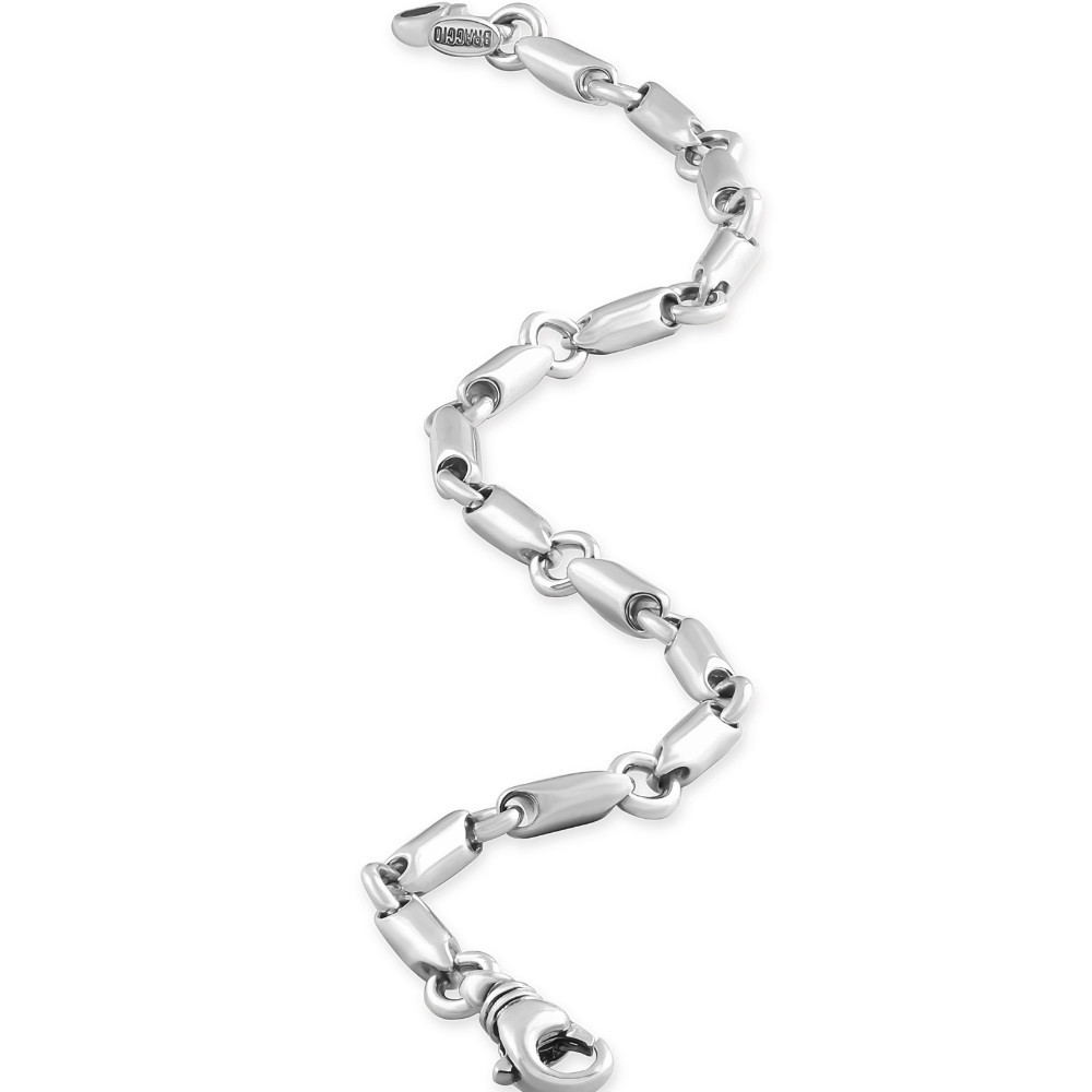 Men's Seed & Rolo Link 14k Gold (25gram) or Platinum (40gram) 4mm Bracelet 8.5"