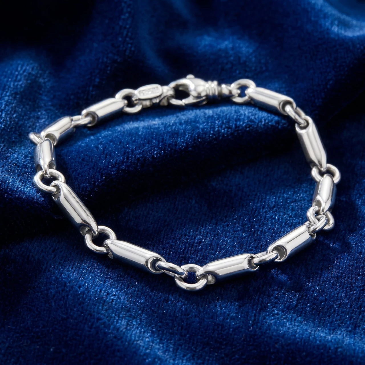 Men's Seed & Rolo Link 14k Gold (25gram) or Platinum (40gram) 4mm Bracelet 8.5"