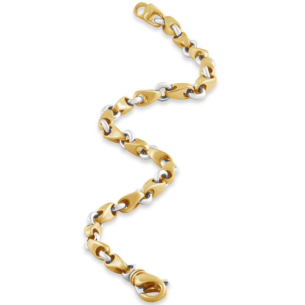 Men's Link Rolo 14k Gold (24gram) or Platinum (38gram) 5mm Bracelet 8"
