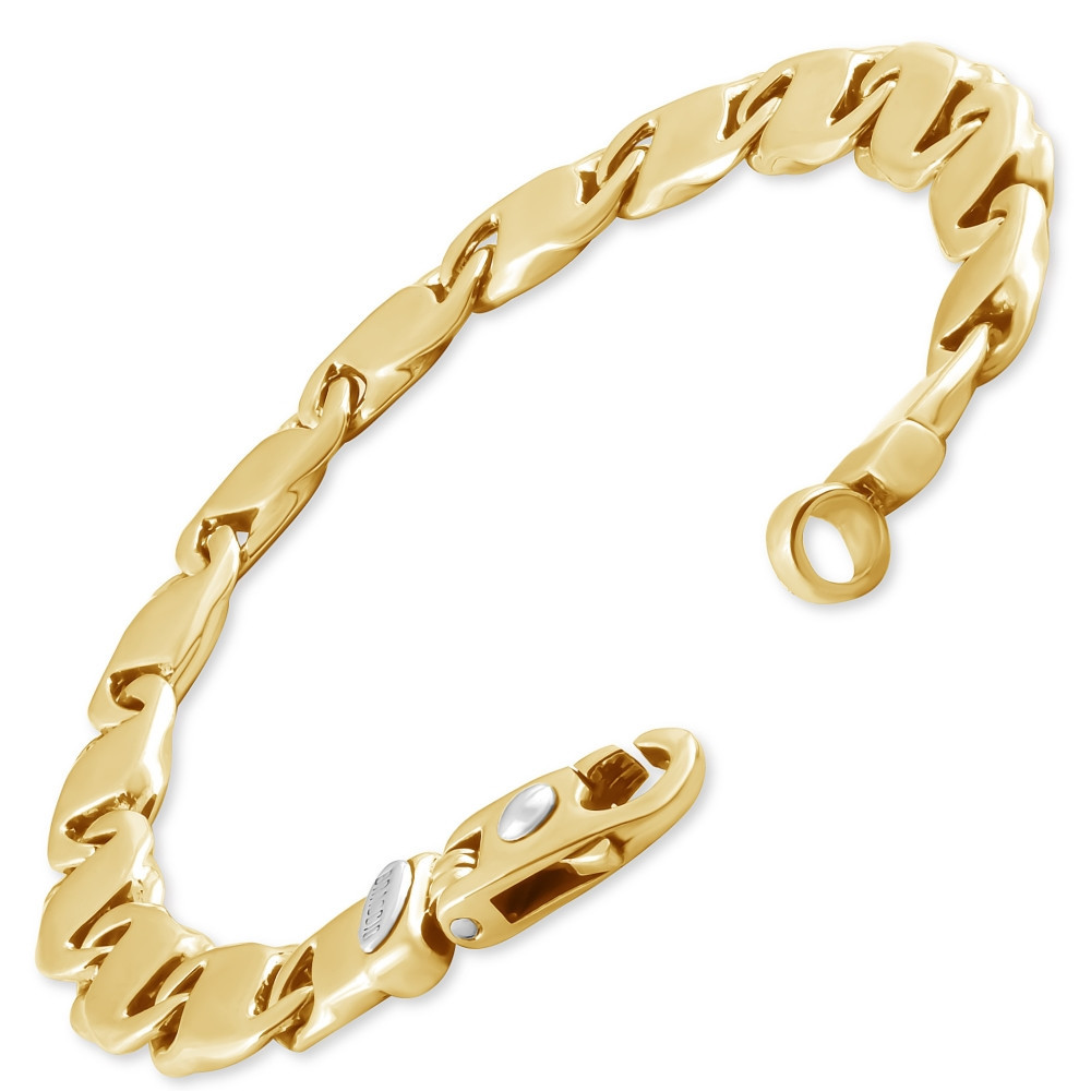Men's Link 14k Gold (46gram) or Platinum (74gram) 9mm Bracelet 8.25"