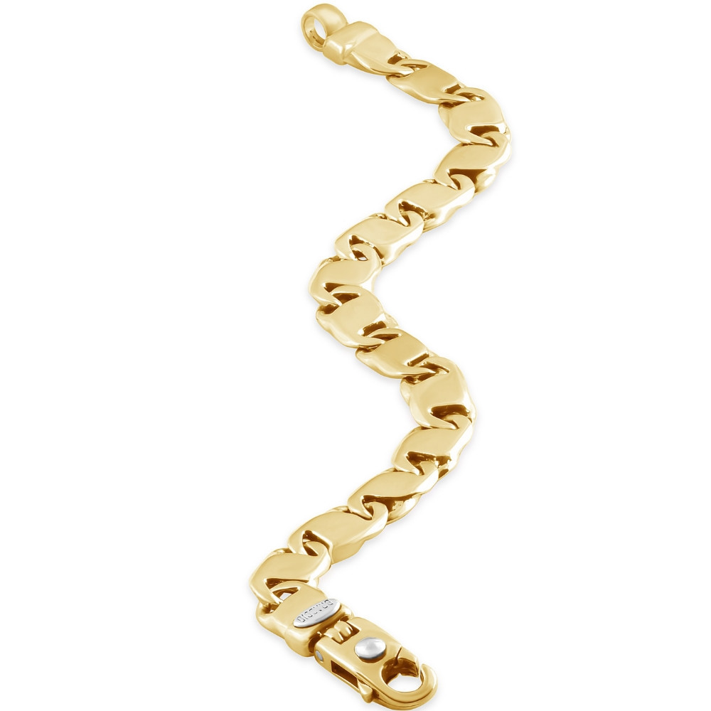 Men's Link 14k Gold (46gram) or Platinum (74gram) 9mm Bracelet 8.25"