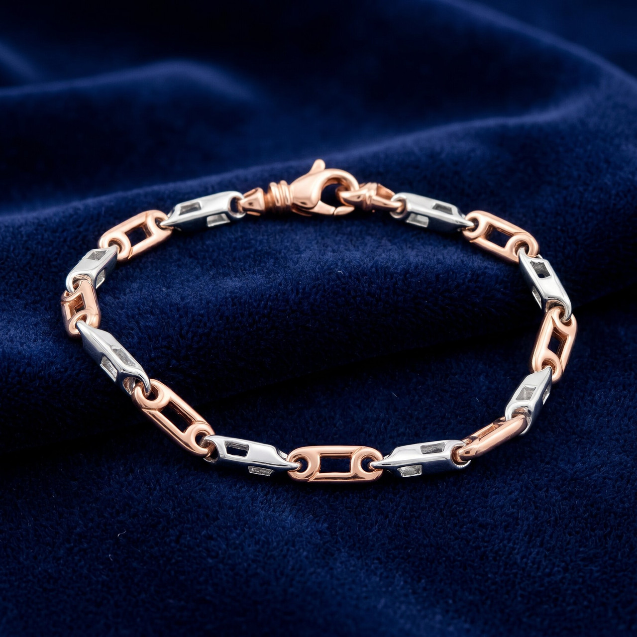 Men's Designer Link 14k Gold (22gram) or Platinum (53gram) 4.5-5mm Bracelet 8.5"