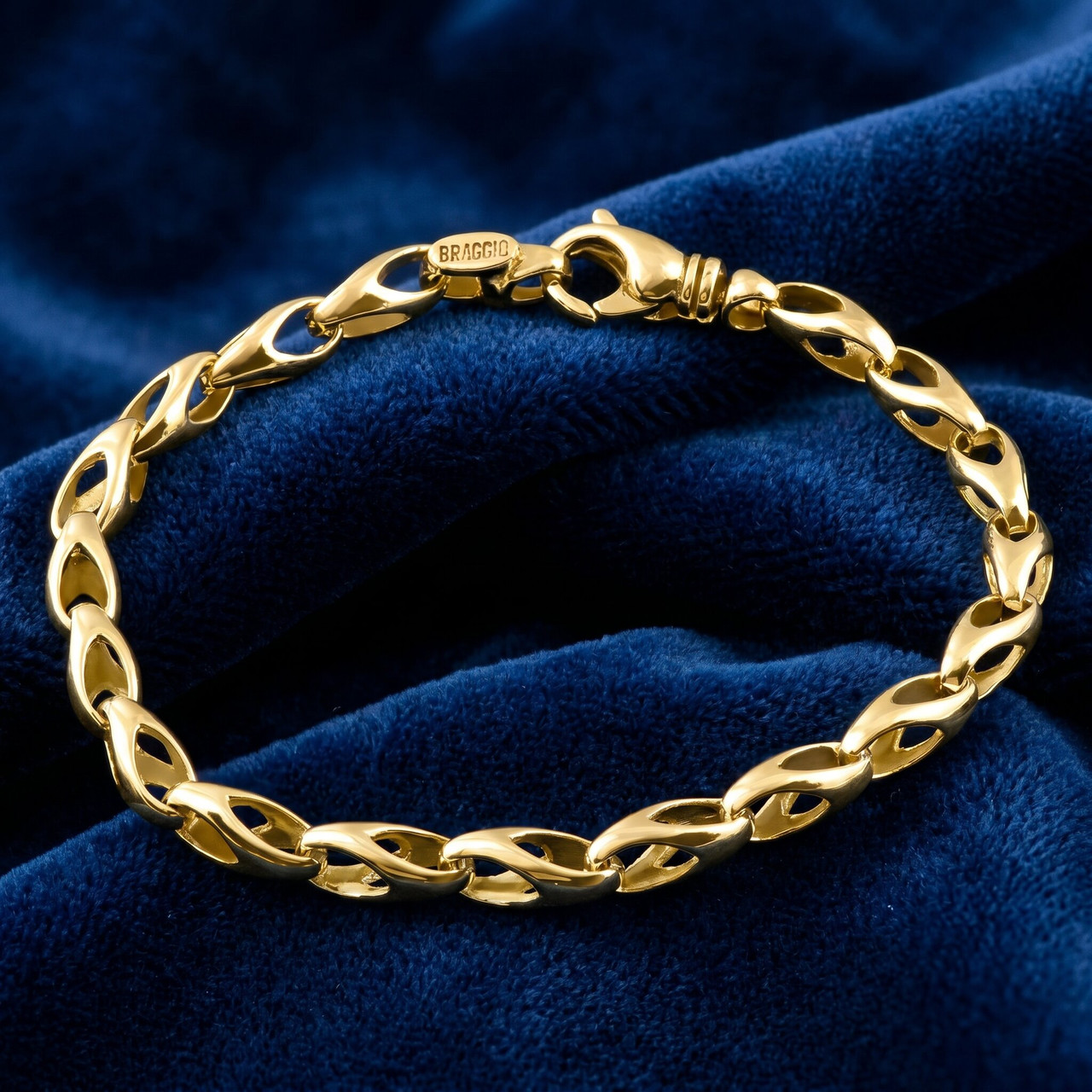 Men's 14k Gold (19gram) or Platinum (31gram) 5.5mm Link Bracelet 8.25"