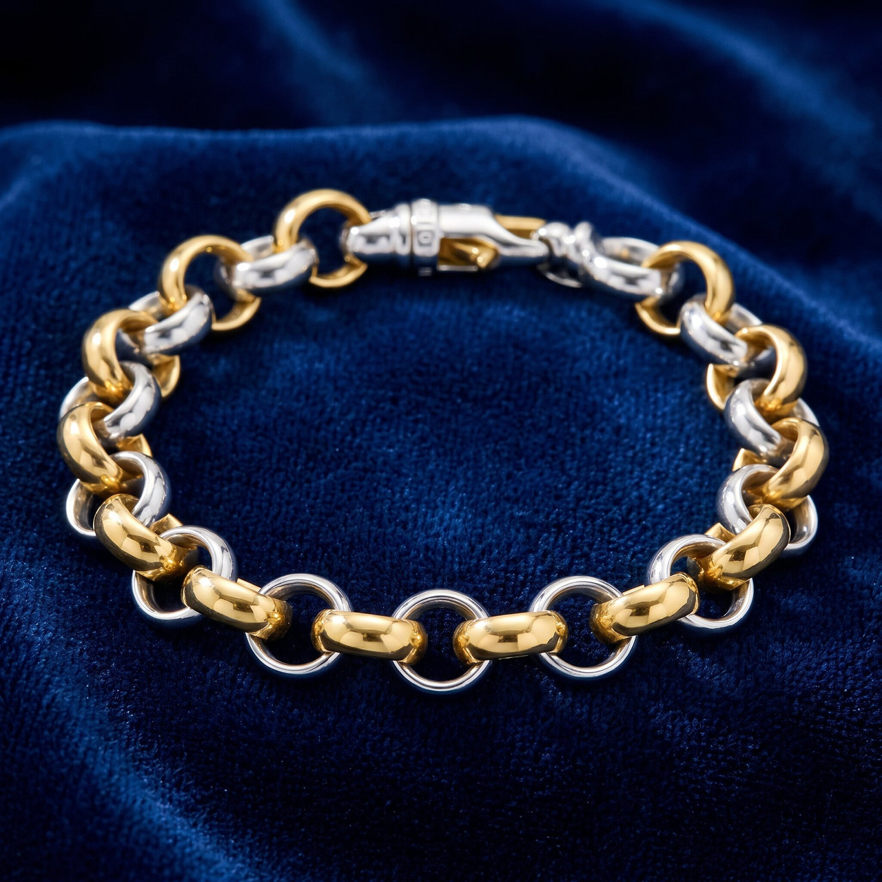 Men's Rolo Link 14k Gold (76gram) or Platinum (122gram) 12mm Bracelet 8.5"