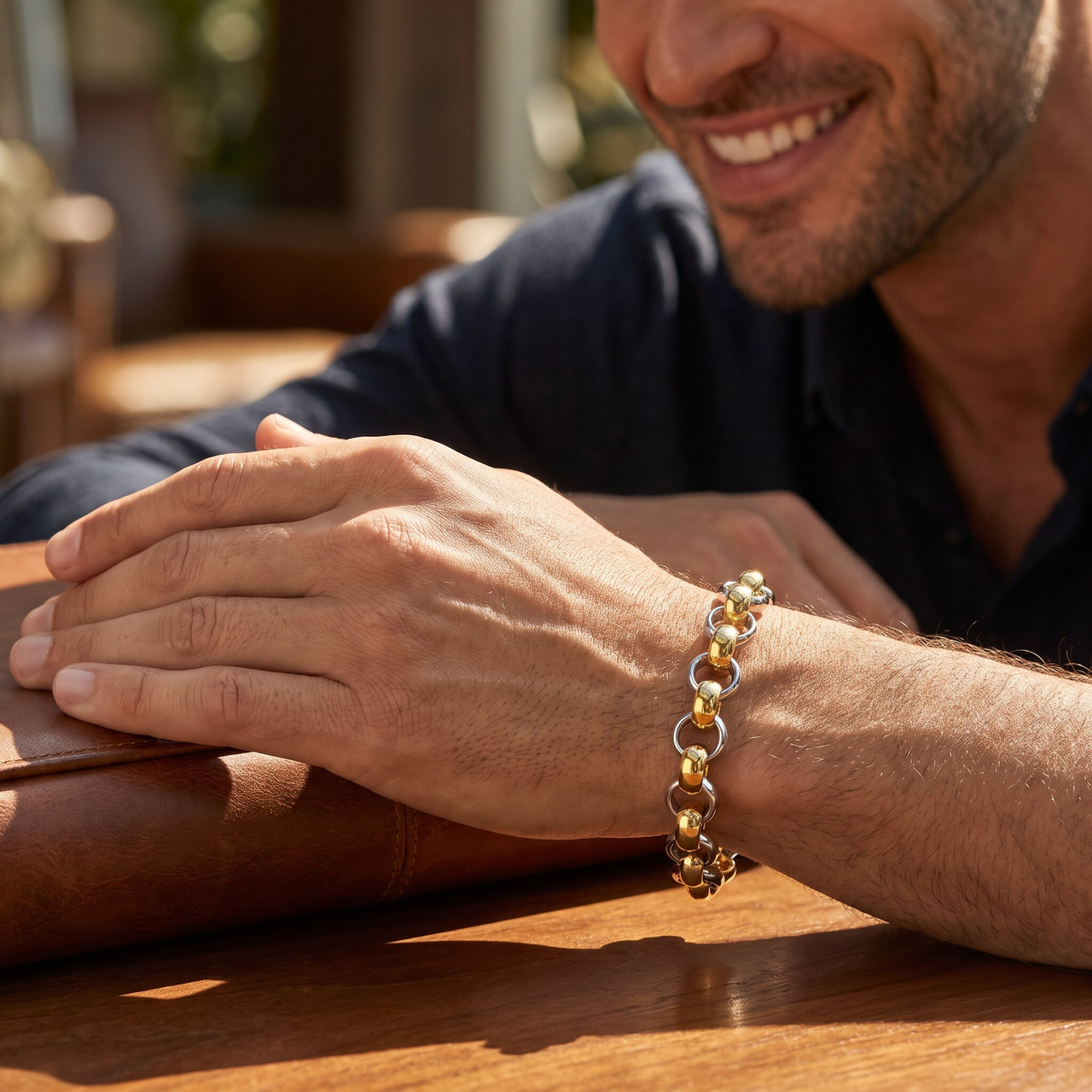 Men's Rolo Link 14k Gold (59gram) or Platinum (96gram) 11.5mm Bracelet 8.5"