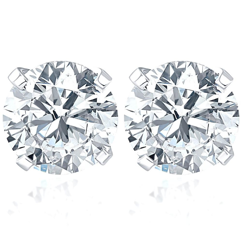 1 1/4Carat (ctw) Diamond Studs in 14k White or Yellow Gold Lab Grown (H-I, VS)