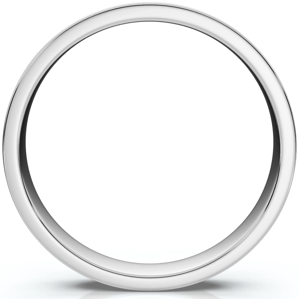 3mm Flat High Polished Wedding Band 14K White Gold