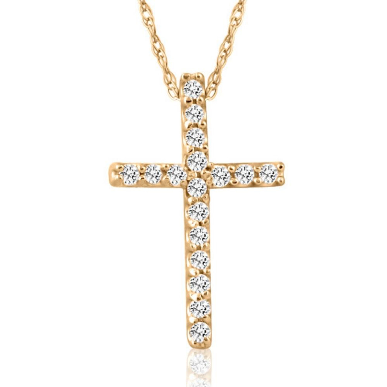 1/10ct Diamond Cross Pendant 10K Yellow Gold (G-H, I2-I3) 1/10ct Diamond Cross Pendant 10K Yellow Gold (G-H, I2-I3)