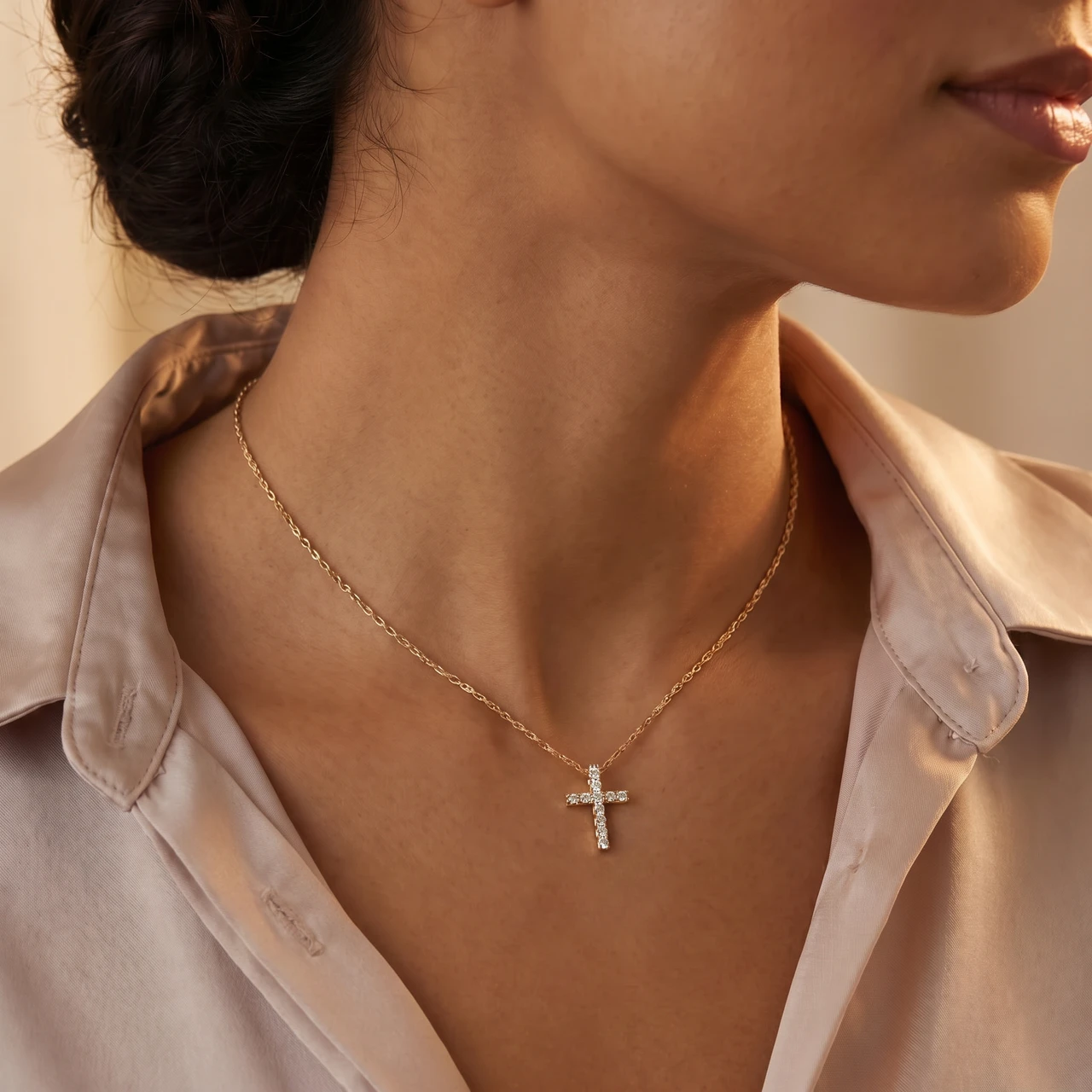 1/10ct Diamond Cross Pendant