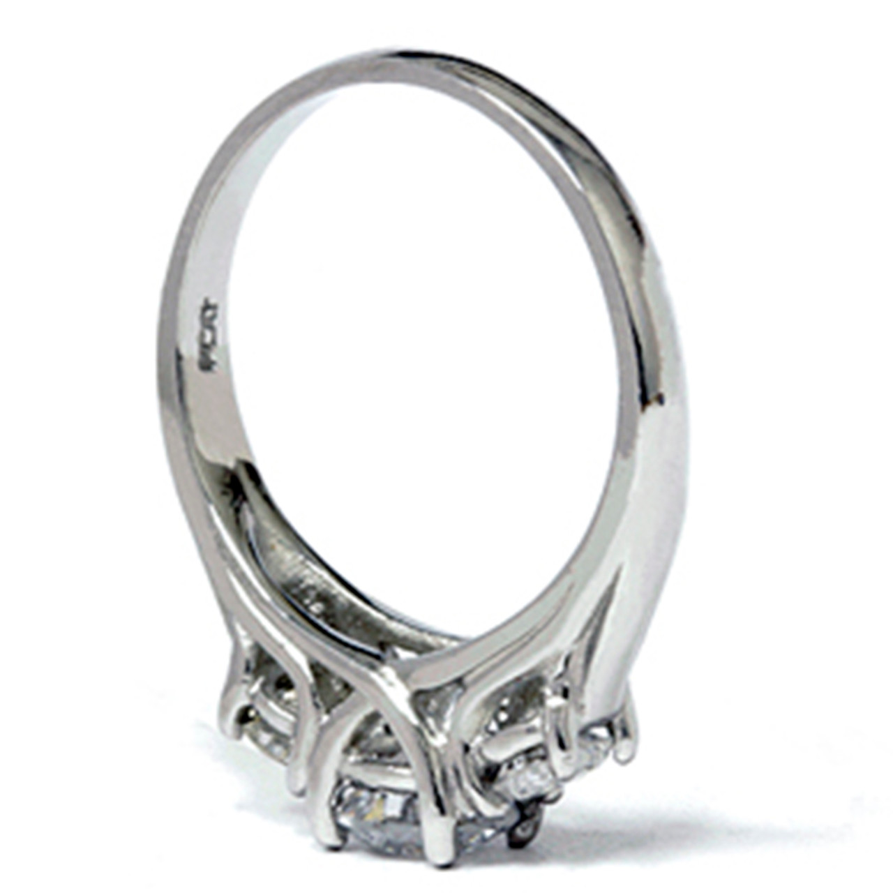 1 1/4ct Three Stone Diamond Engagement Ring Platinum (G-H, I1)