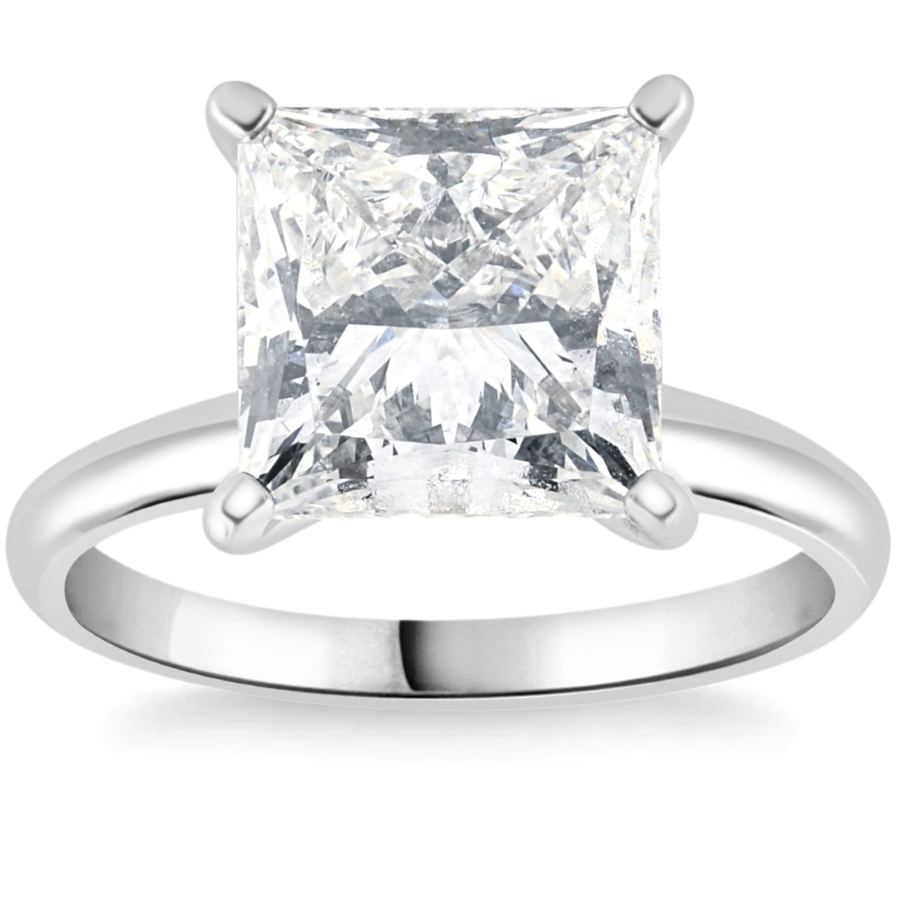 2 1/2Ct Princess Cut Solitaire Diamond Engagement Ring 14k White Gold Lab Grown (G-H, VS)