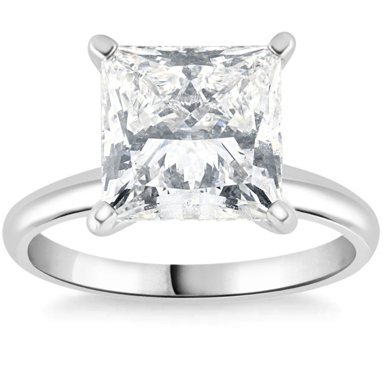 2 1/2Ct Princess Cut Solitaire Diamond Engagement Ring 14k White Gold Lab Grown (G-H, VS)