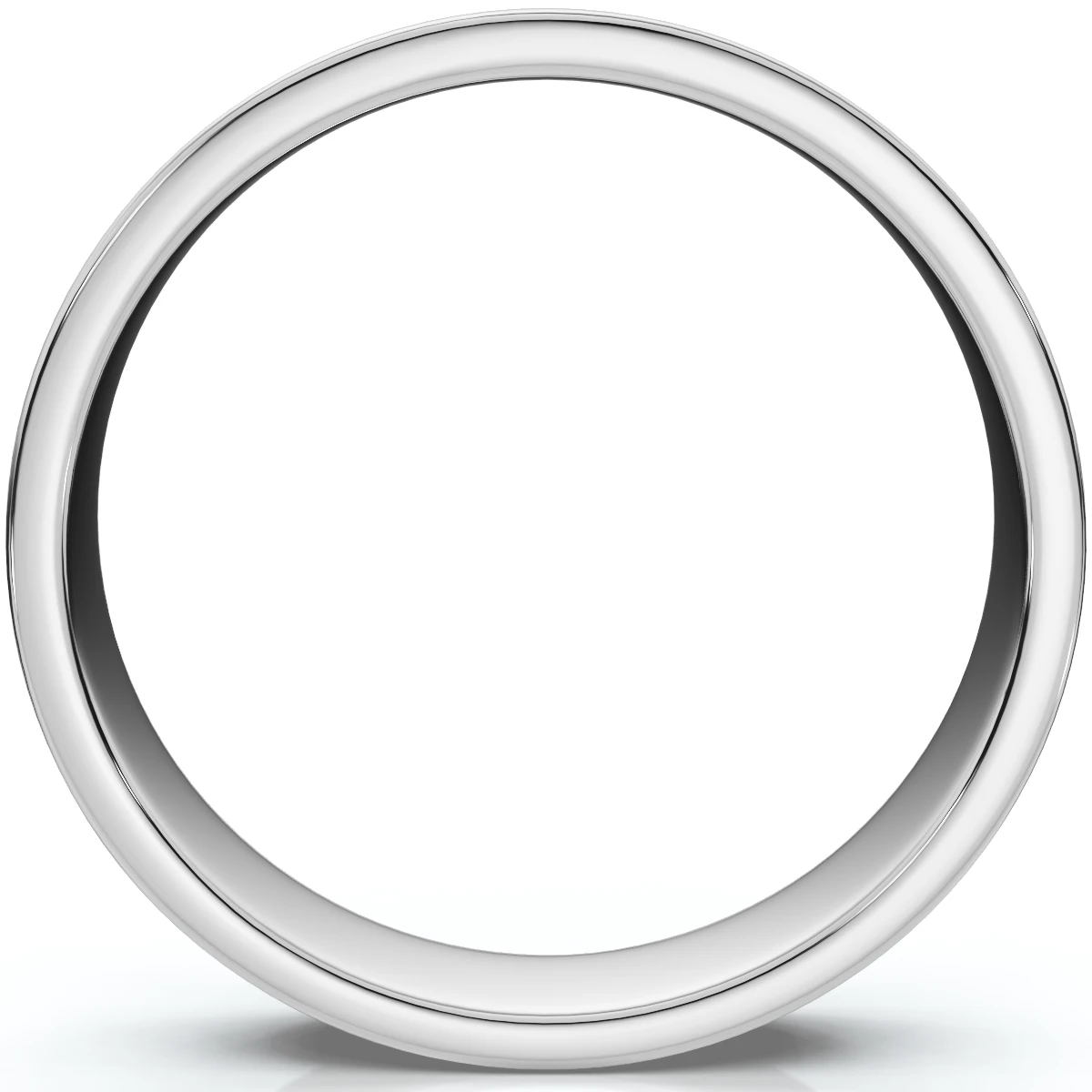 4mm Flat High Polished Wedding Band 10K White Gold