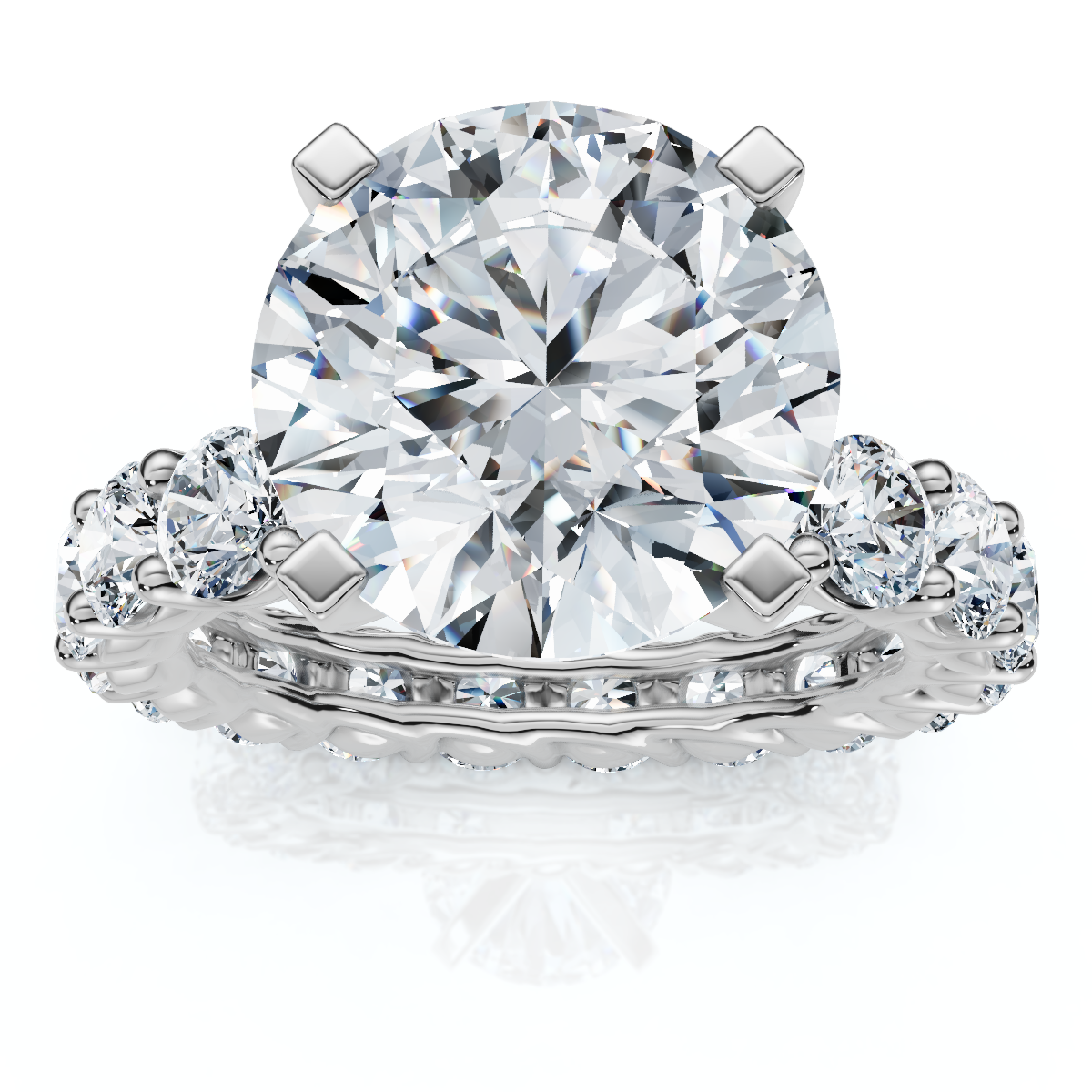 7Ct Diamond Eternity Engagement Ring Lab Grown 14k White Gold (G-H, VS)