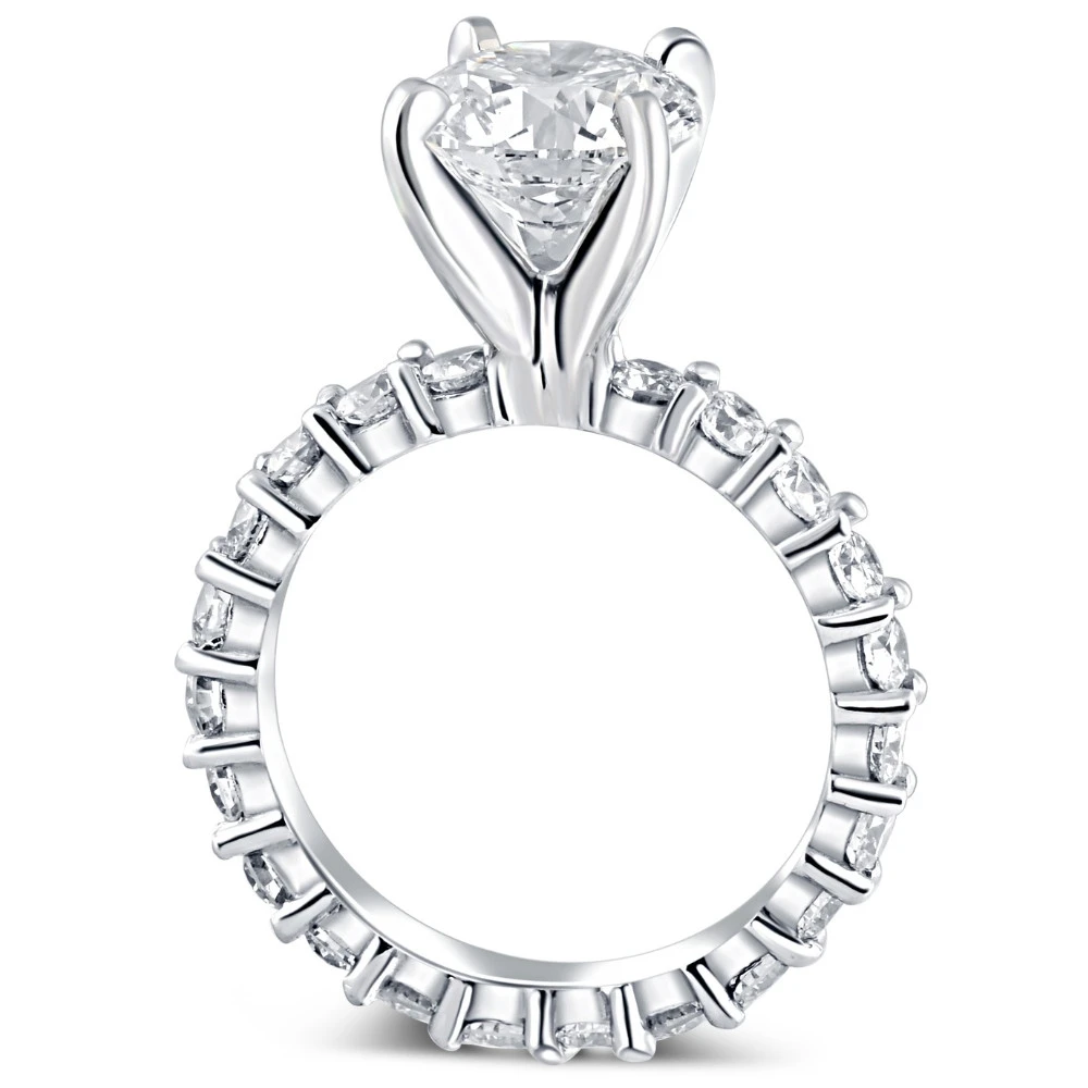 3 1/2Ct Diamond Eternity Engagement Ring Lab Grown 14k White Gold (G-H, VS)