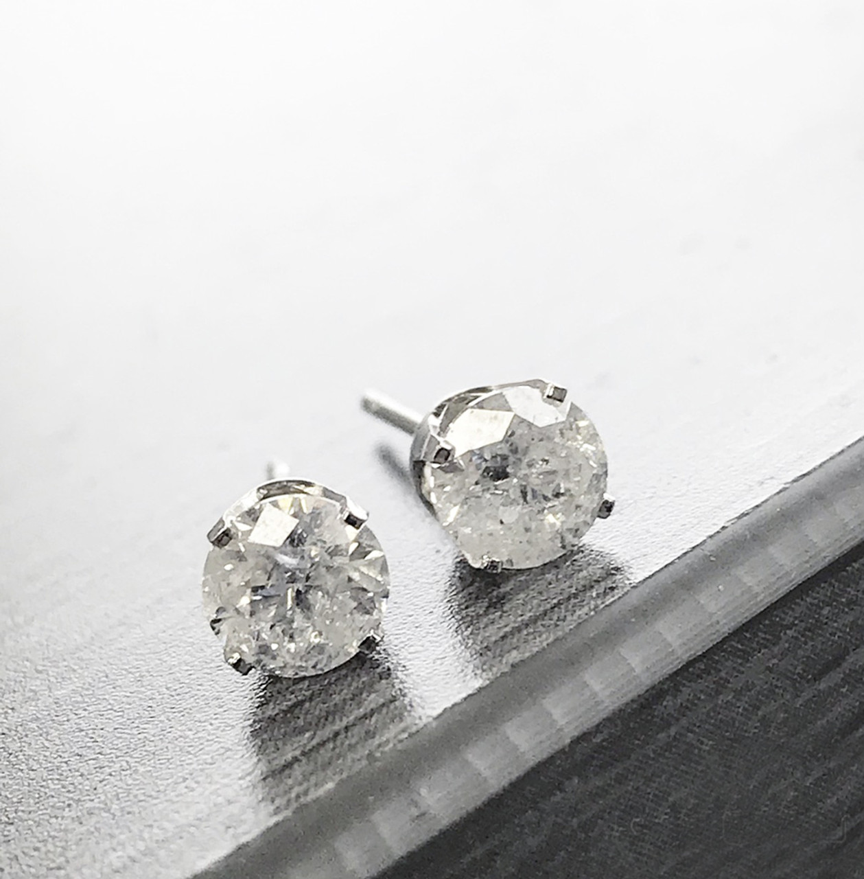 1 cttw Diamond Studs 14K White Gold