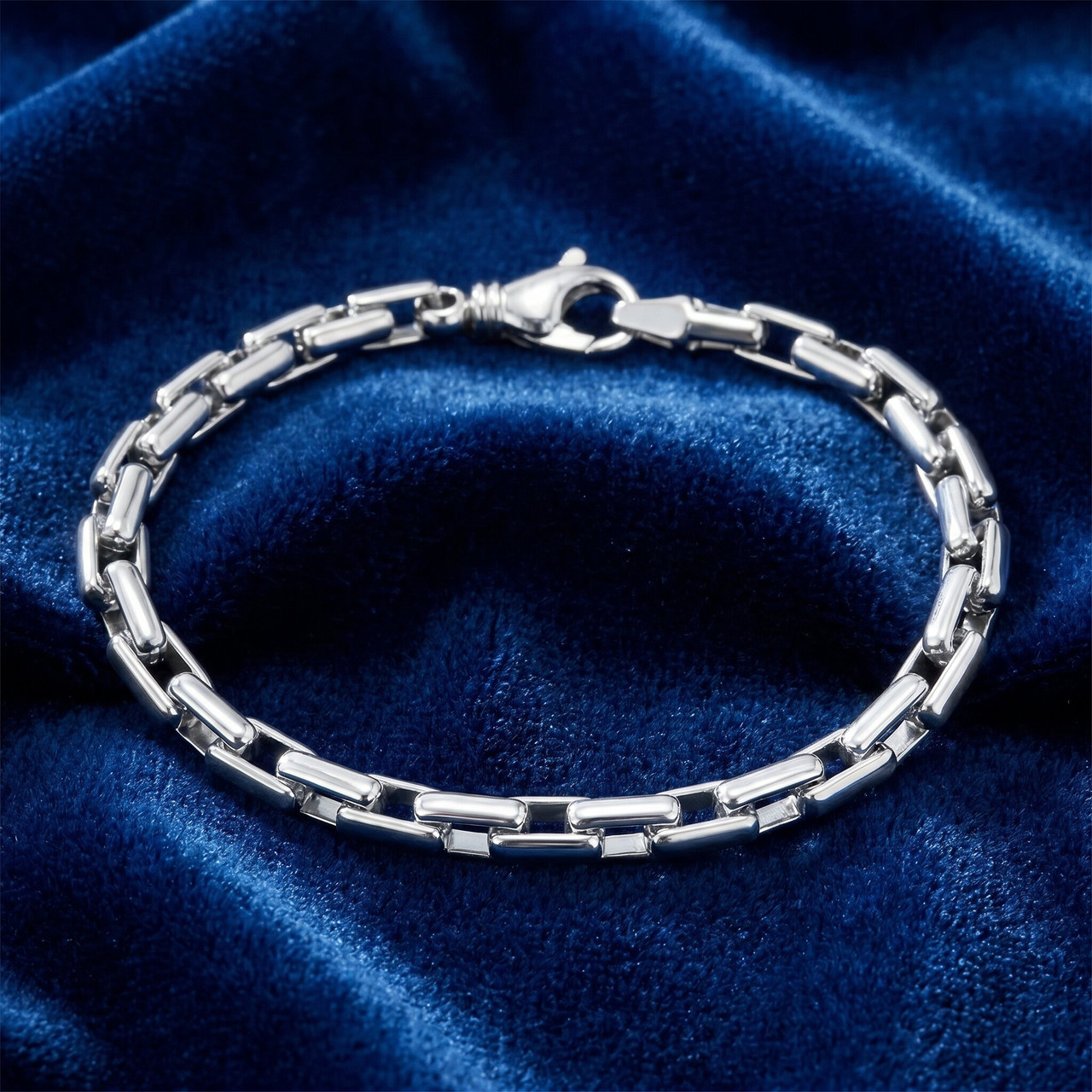 Men's Steel Single Tone Clasp 7.5mm Tight Link  8.5 " Bracelet