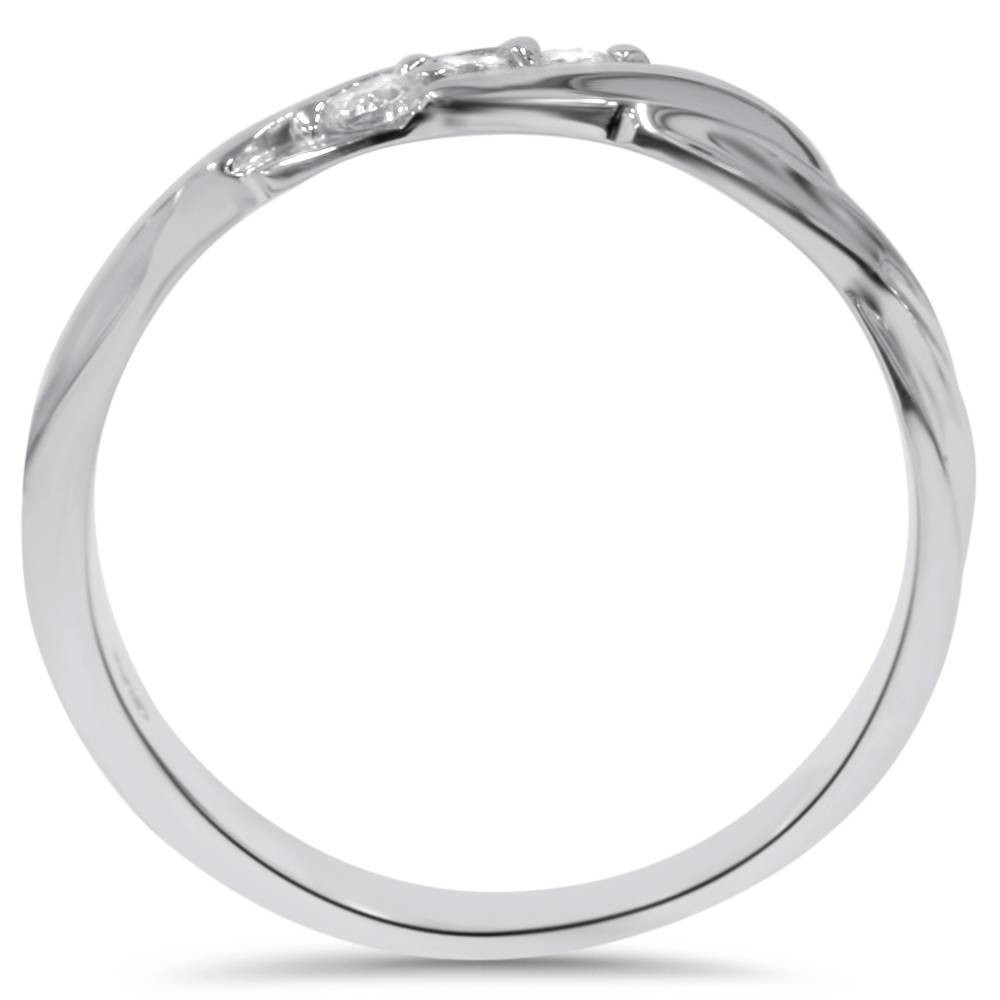 Three Stone Diamond 14K White Gold Wedding Ring (G-H, I2-I3)
