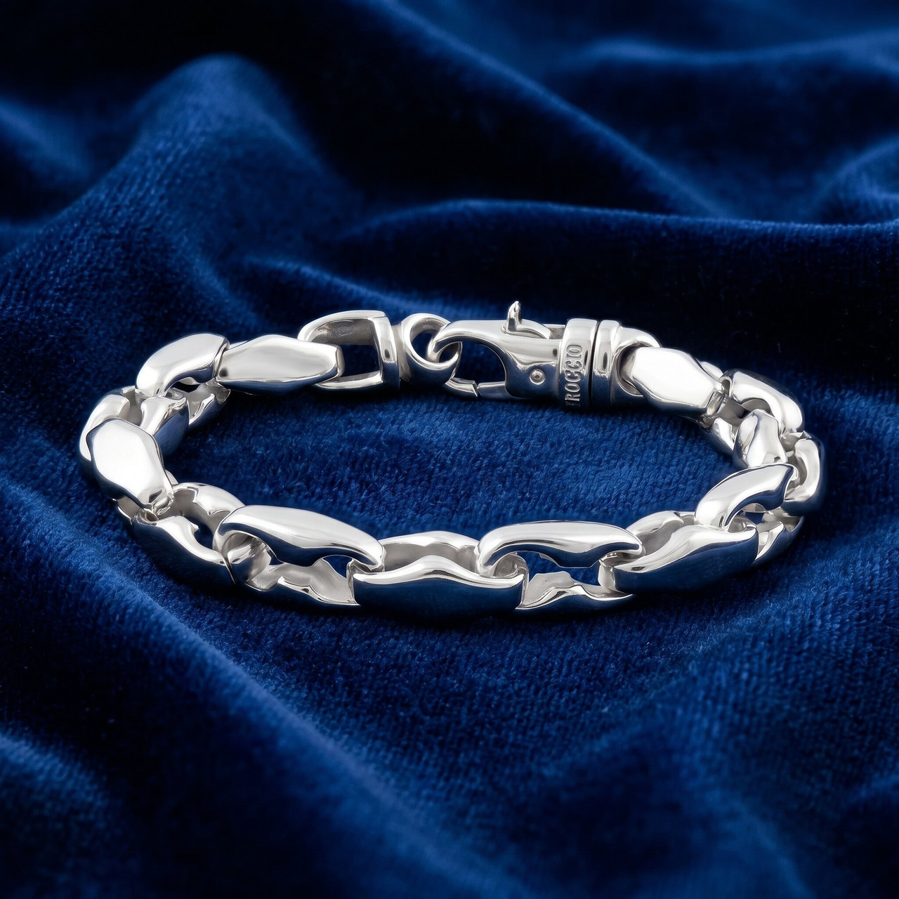 Men's Steel Single Tone Clasp 8mm Link  8.5 " Bracelet