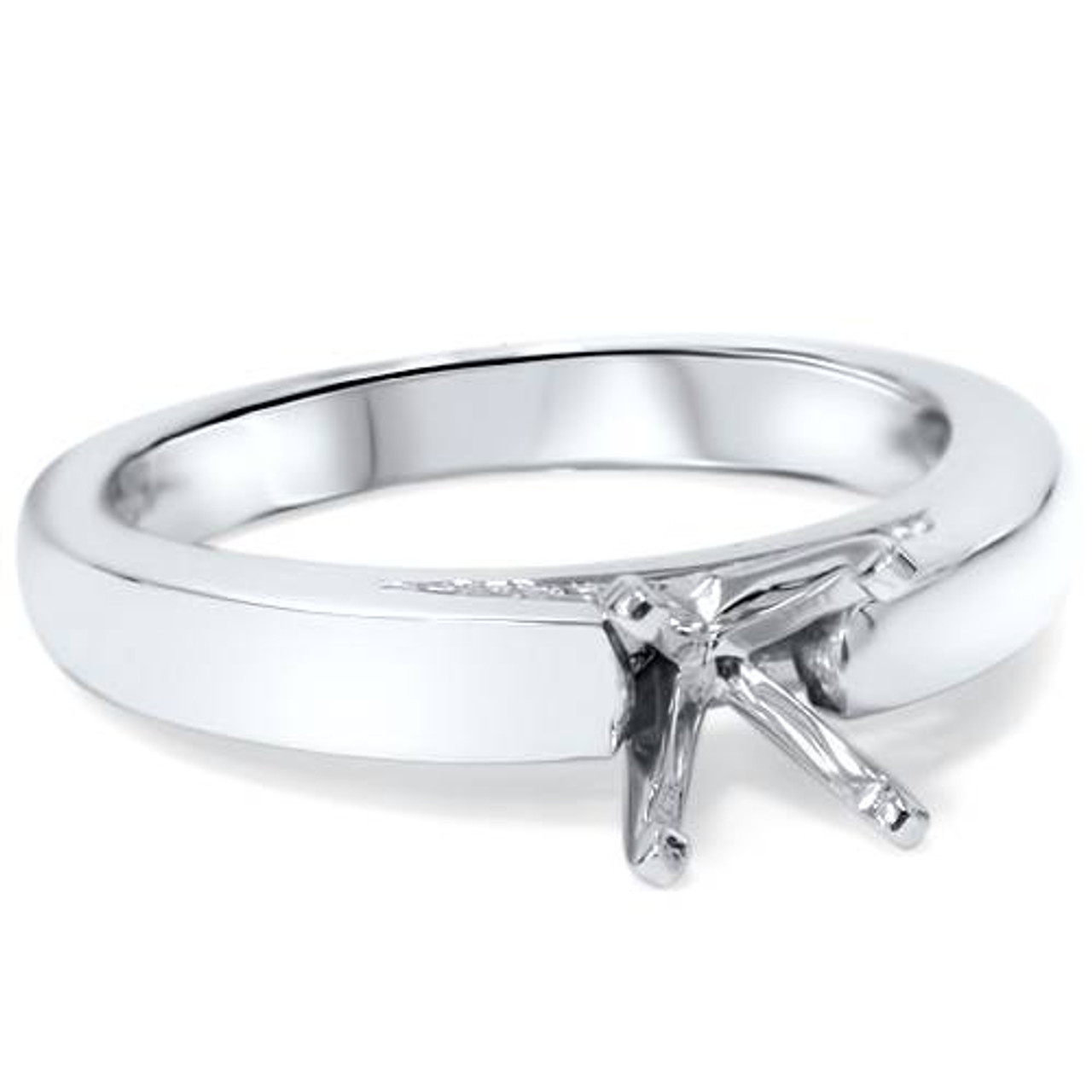 Solitaire Cathedral Semi Mount Engagement Ring Setting