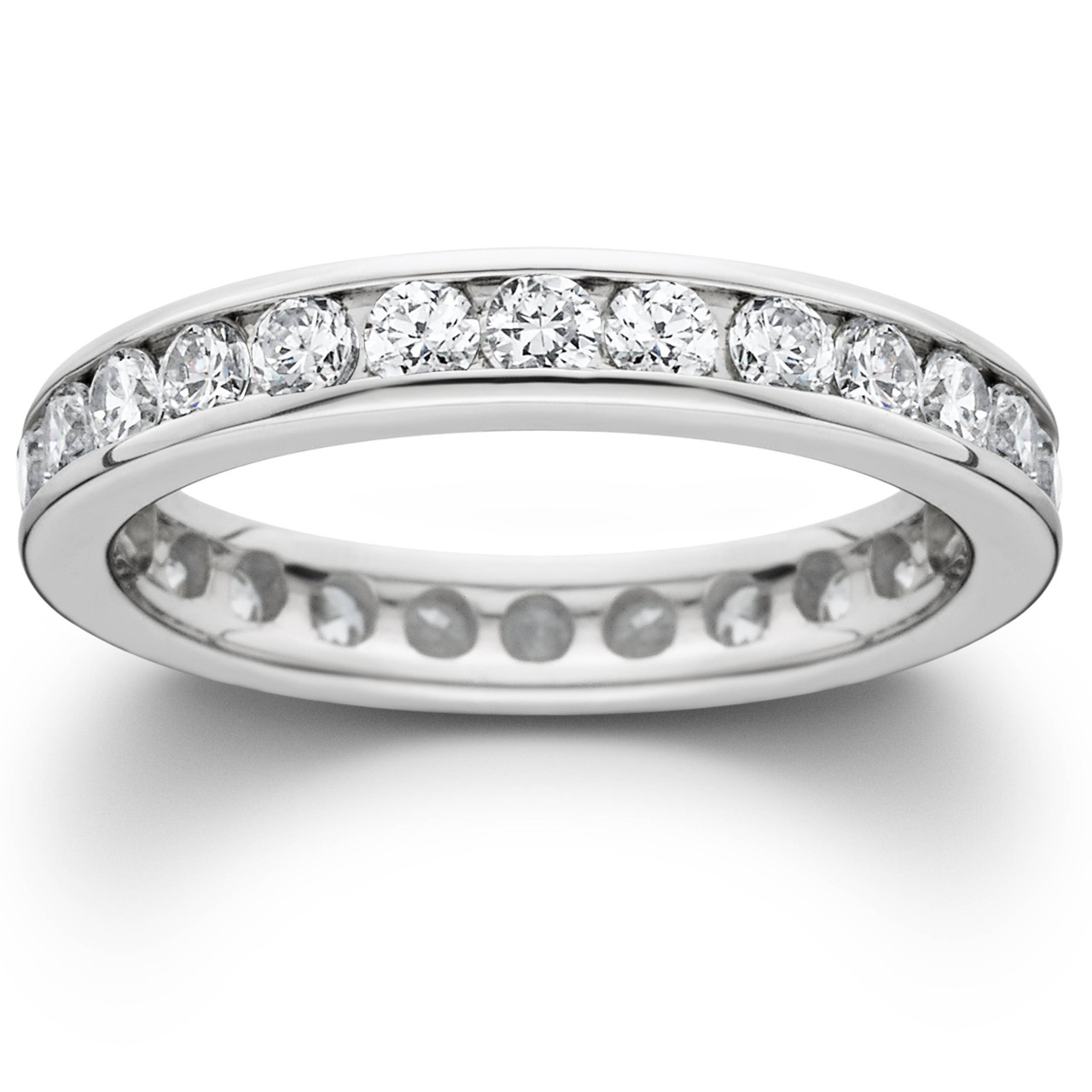 14K　Eternity　Channel　Diamond　6-　Gold　Size　Ring　Set　1/2ct　White