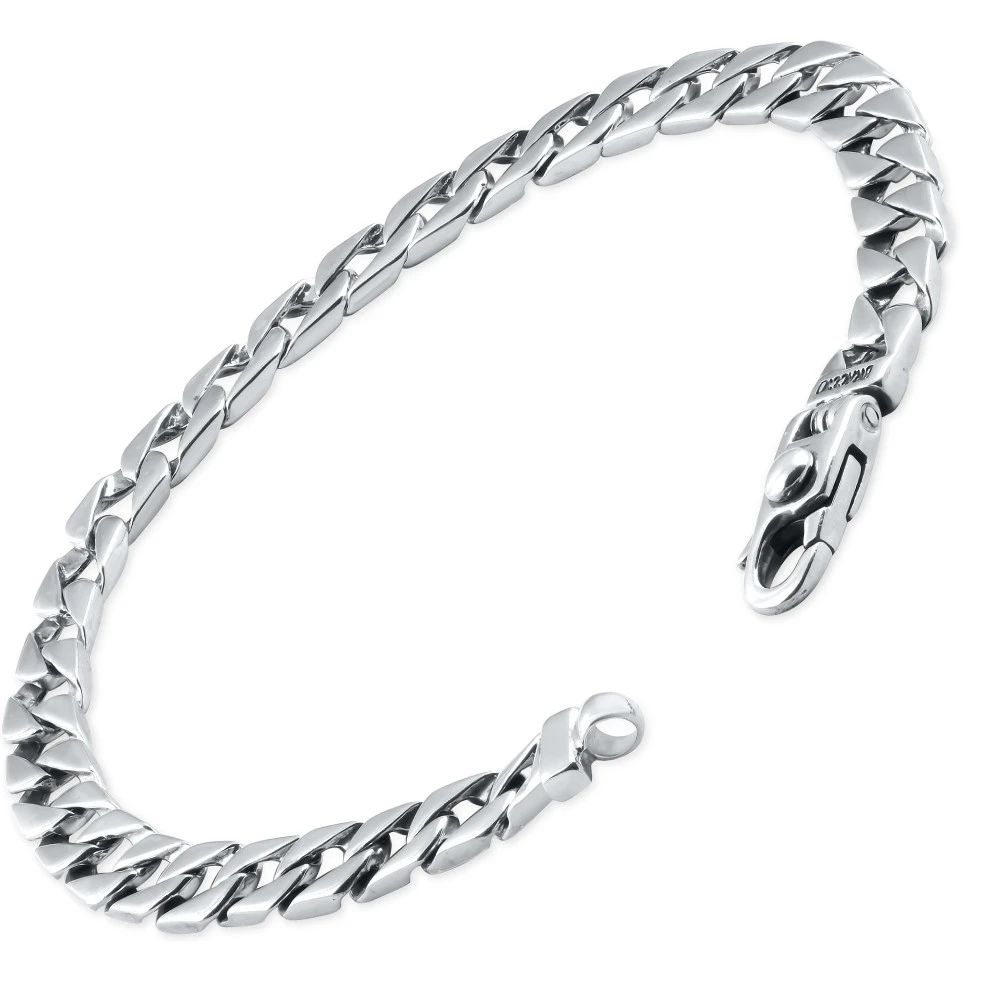 Men's Curb Link 14k Gold (21gram) or Platinum (34gram) 6.5mm Bracelet 8"