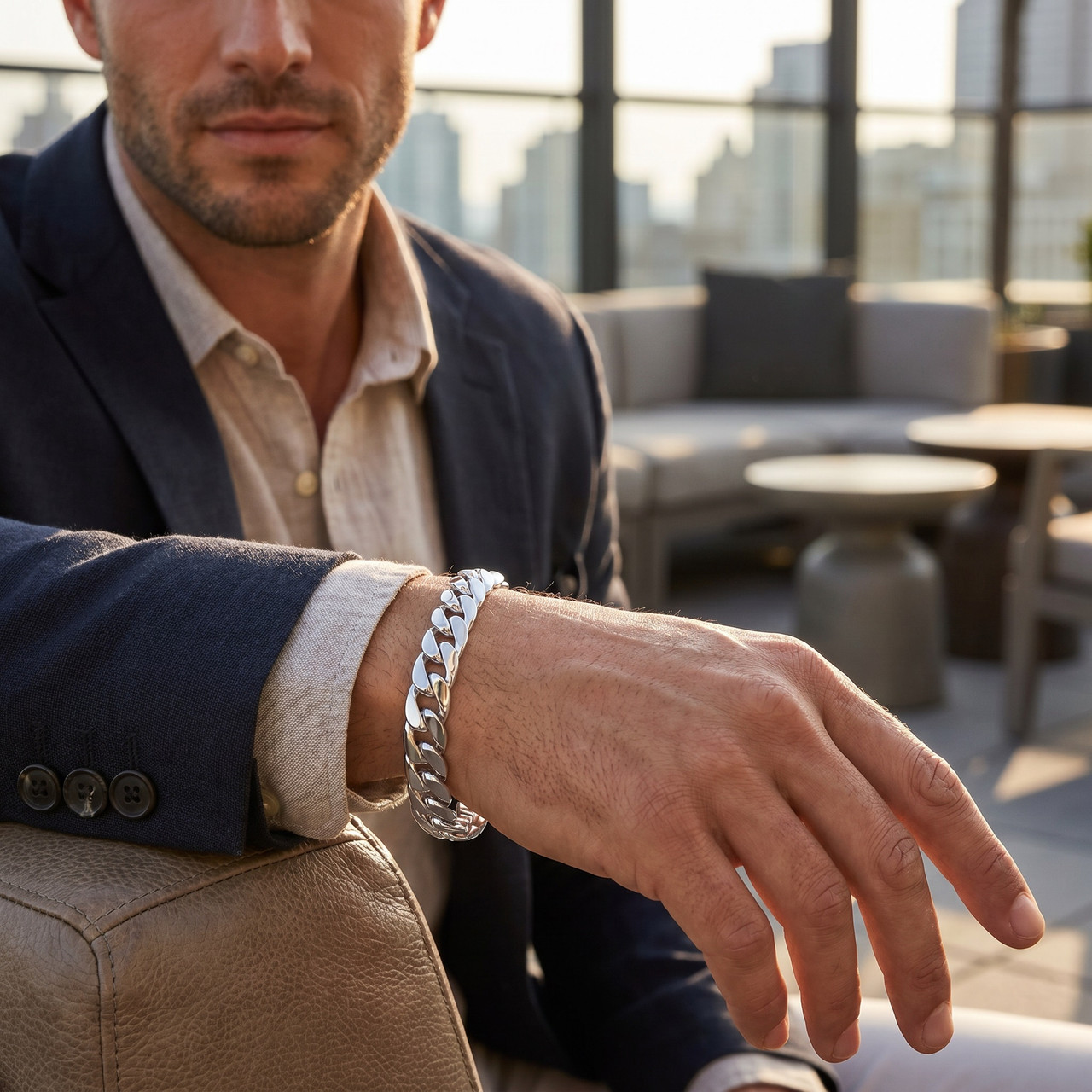 Men's Curb Link 14k Gold (26gram) or Platinum (43gram) 8.5mm Bracelet 8.5"