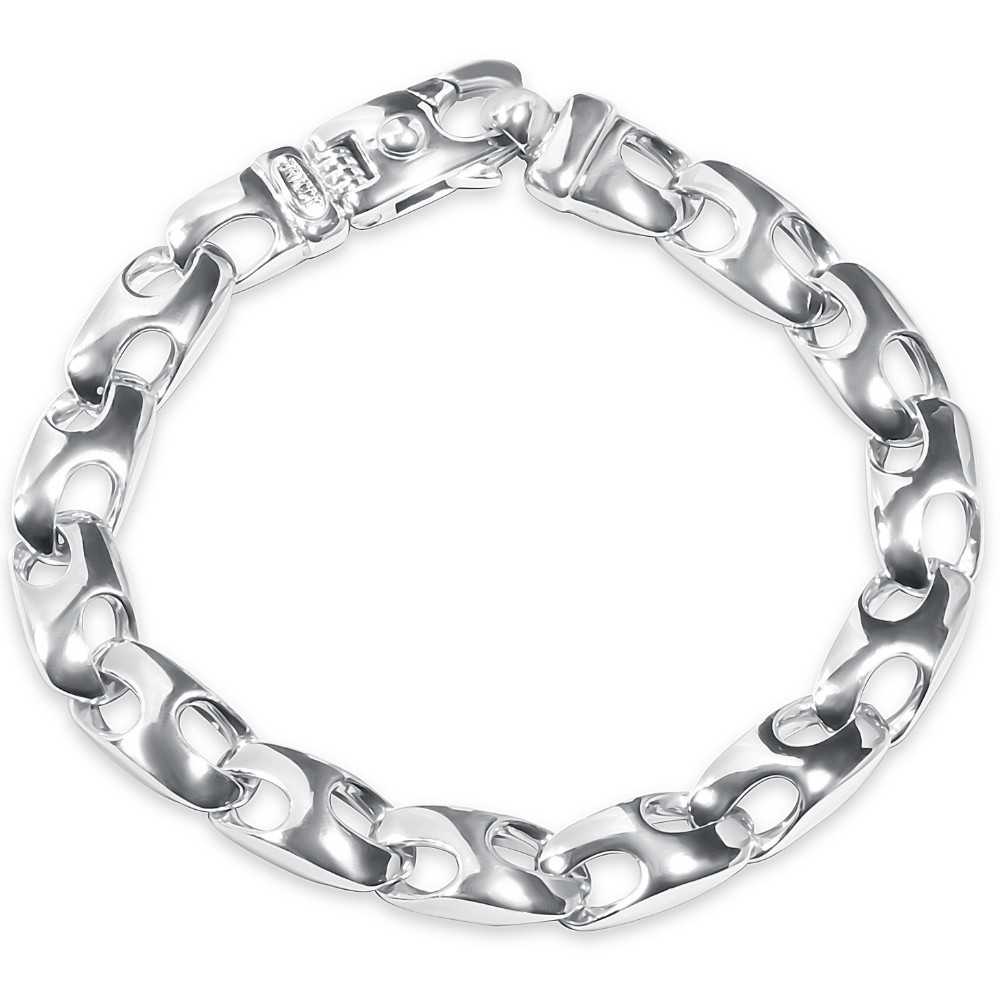 ESミッチェル　14kプレートリング　silver  14k Men's Designer Mariner Link 14k Gold (44gram) or Platinum (71gram