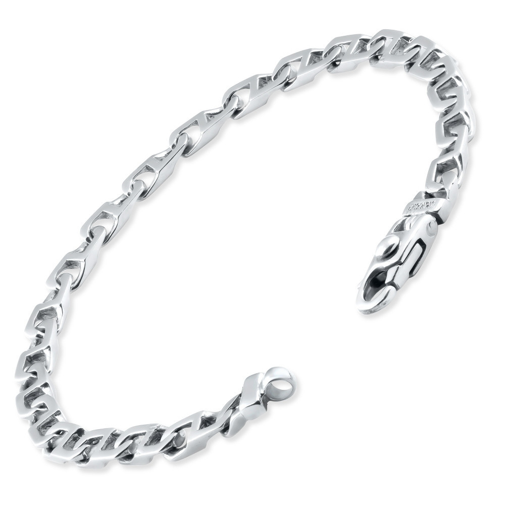 Men's Marine Link 14k Gold (16gram) or Platinum (26gram) 6mm Bracelet 8.5"