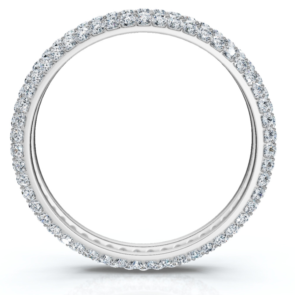 1.10ct Pave Diamond Eternity Wedding Ring 14K White Gold Lab Grown (F-G, VS)