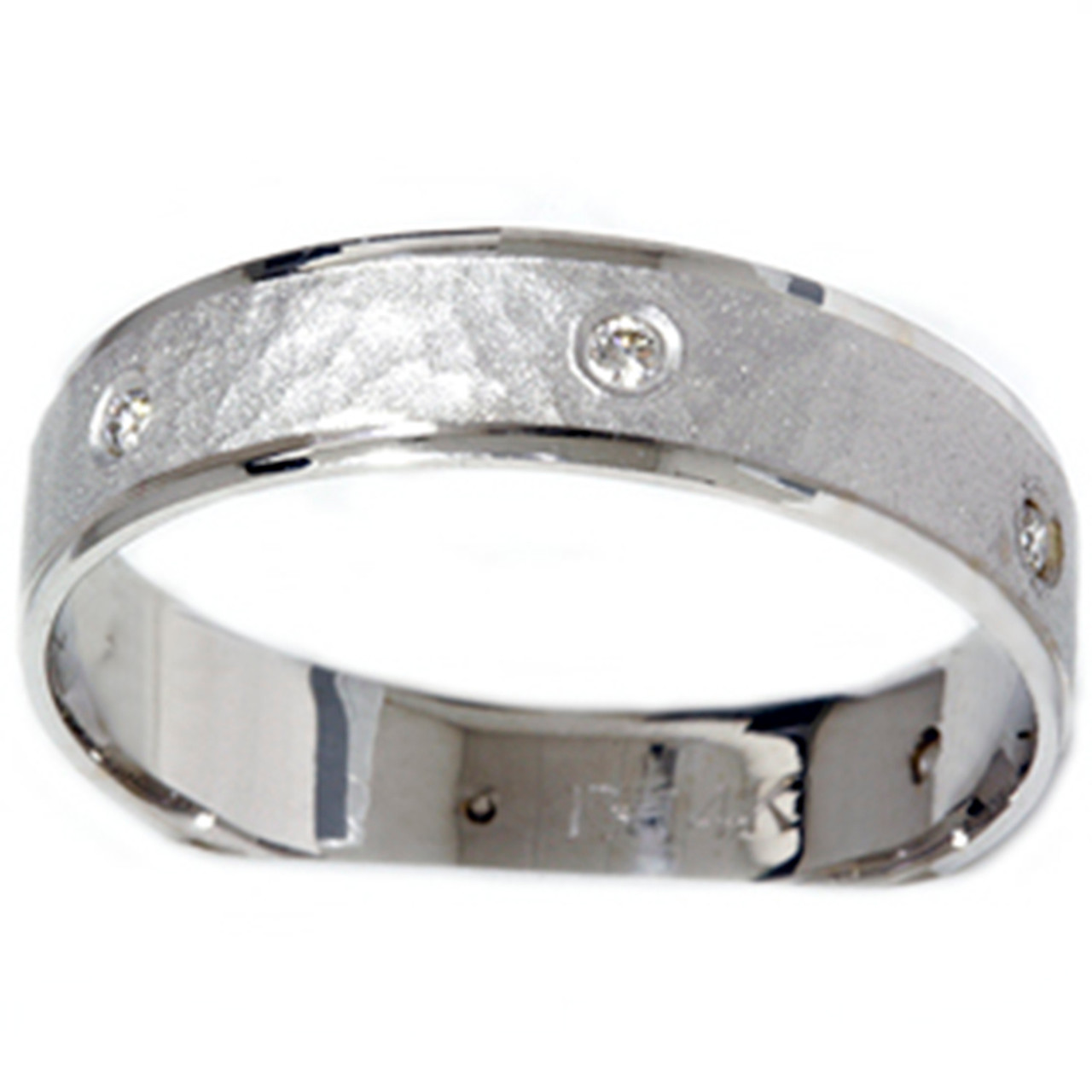 Diamond Hammered Comfort Fit Wedding Ring 14K White Gold Band 5mm 1/5 Ct (G-H, SI) Diamond Hammered Comfort Fit Wedding Ring 14K White Gold Band 5mm 1/5 Ct (G-H, SI)