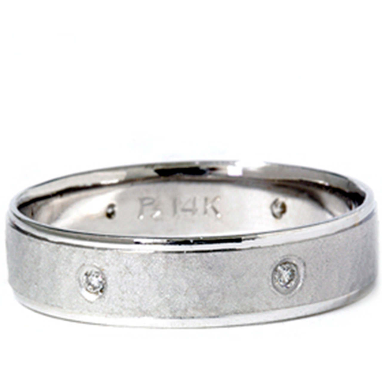 Diamond Hammered Comfort Fit Wedding Ring 14K White Gold Band 5mm 1/5 Ct (G-H, SI) Diamond Hammered Comfort Fit Wedding Ring 14K White Gold Band 5mm 1/5 Ct (G-H, SI)