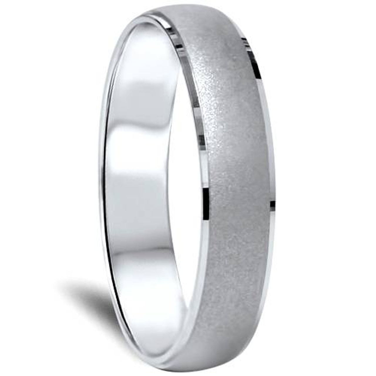 White gold satin store finish wedding bands