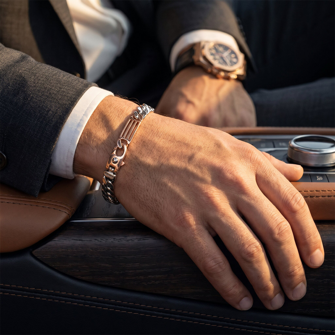 Men's Figaro Link 14k Gold (28gram) or Platinum (45gram) 7mm Bracelet 8"
