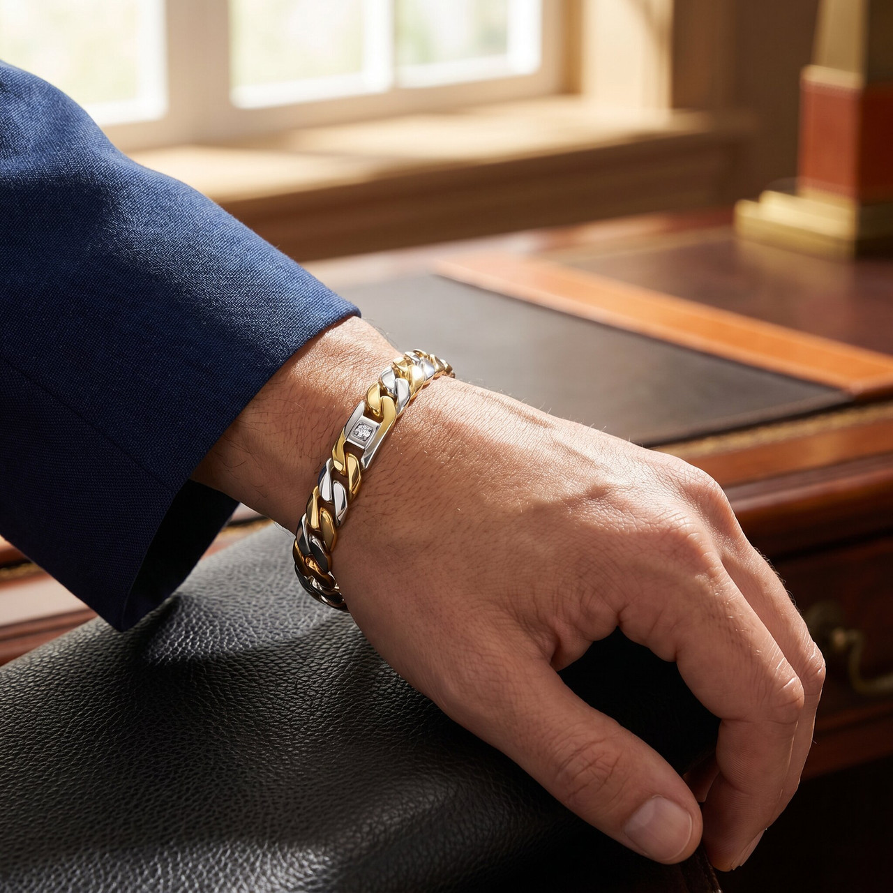 Men's Curb Link 14k Gold (46gram) or Platinum (74gram) 10mm Bracelet 8.25"