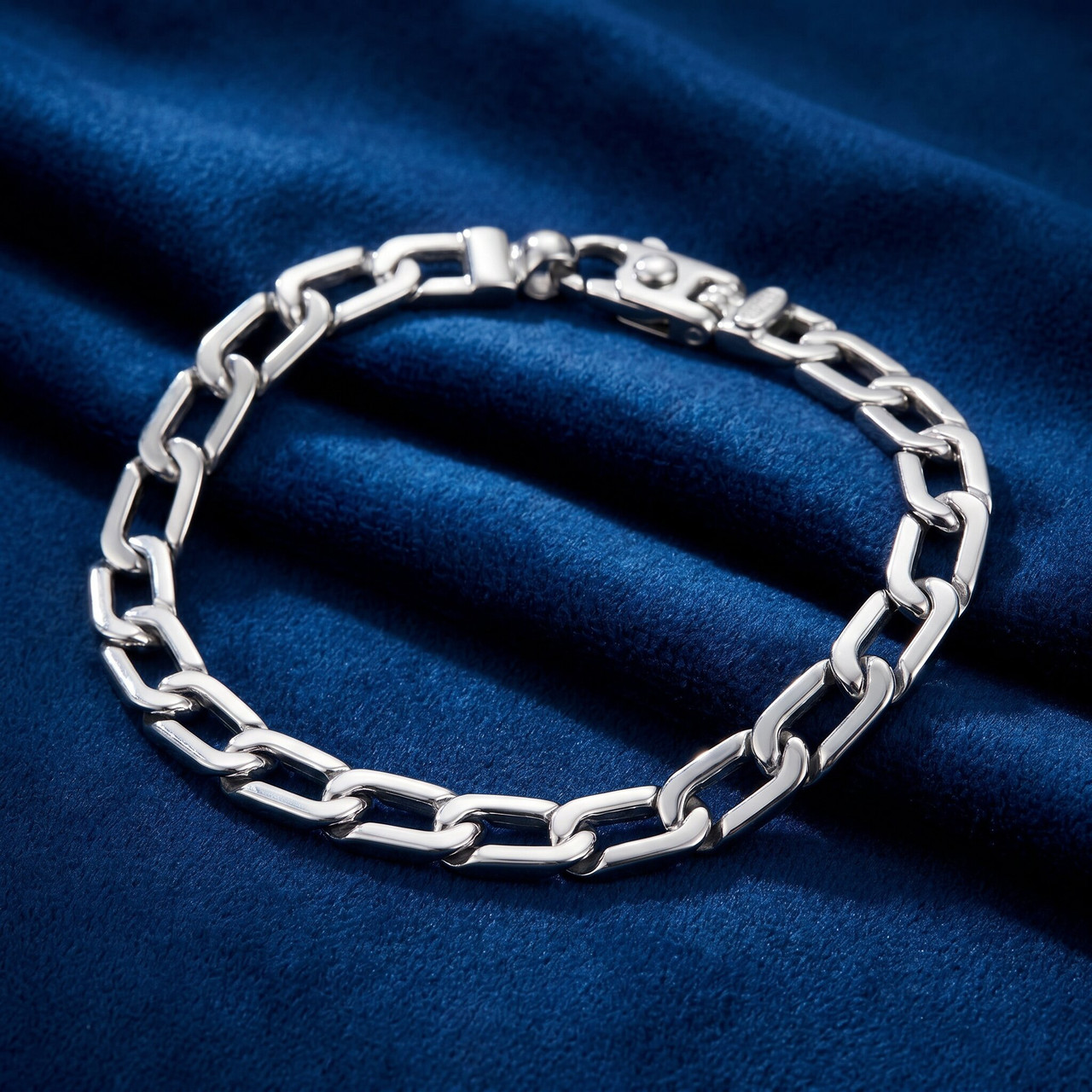 Men's Wide Curb Link 14k Gold (27gram) or Platinum (44gram) 7mm Bracelet 8.25"