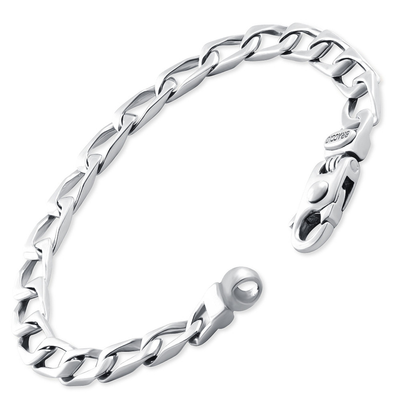 Men's Wide Curb Link 14k Gold (23gram) or Platinum (37gram) 6.5mm Bracelet 8"