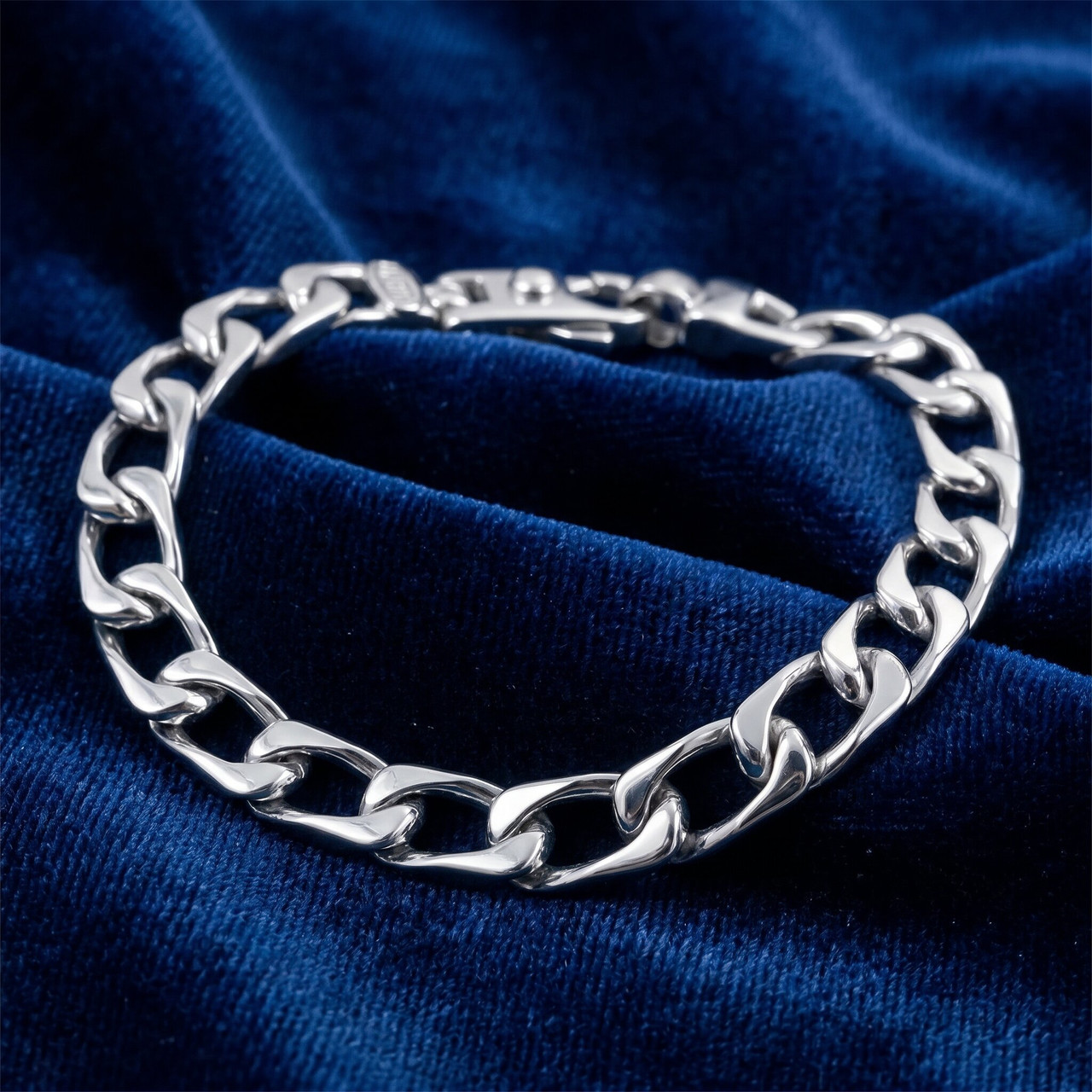 Men's Wide Curb Link 14k Gold (23gram) or Platinum (37gram) 6.5mm Bracelet 8"