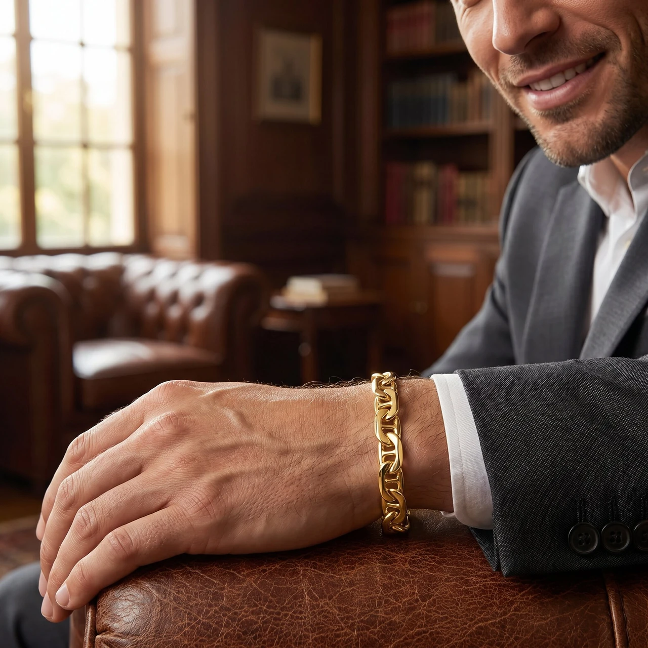 Men's Link 14k Gold (51gram) or Platinum (82gram) 9mm Bracelet 8.5"